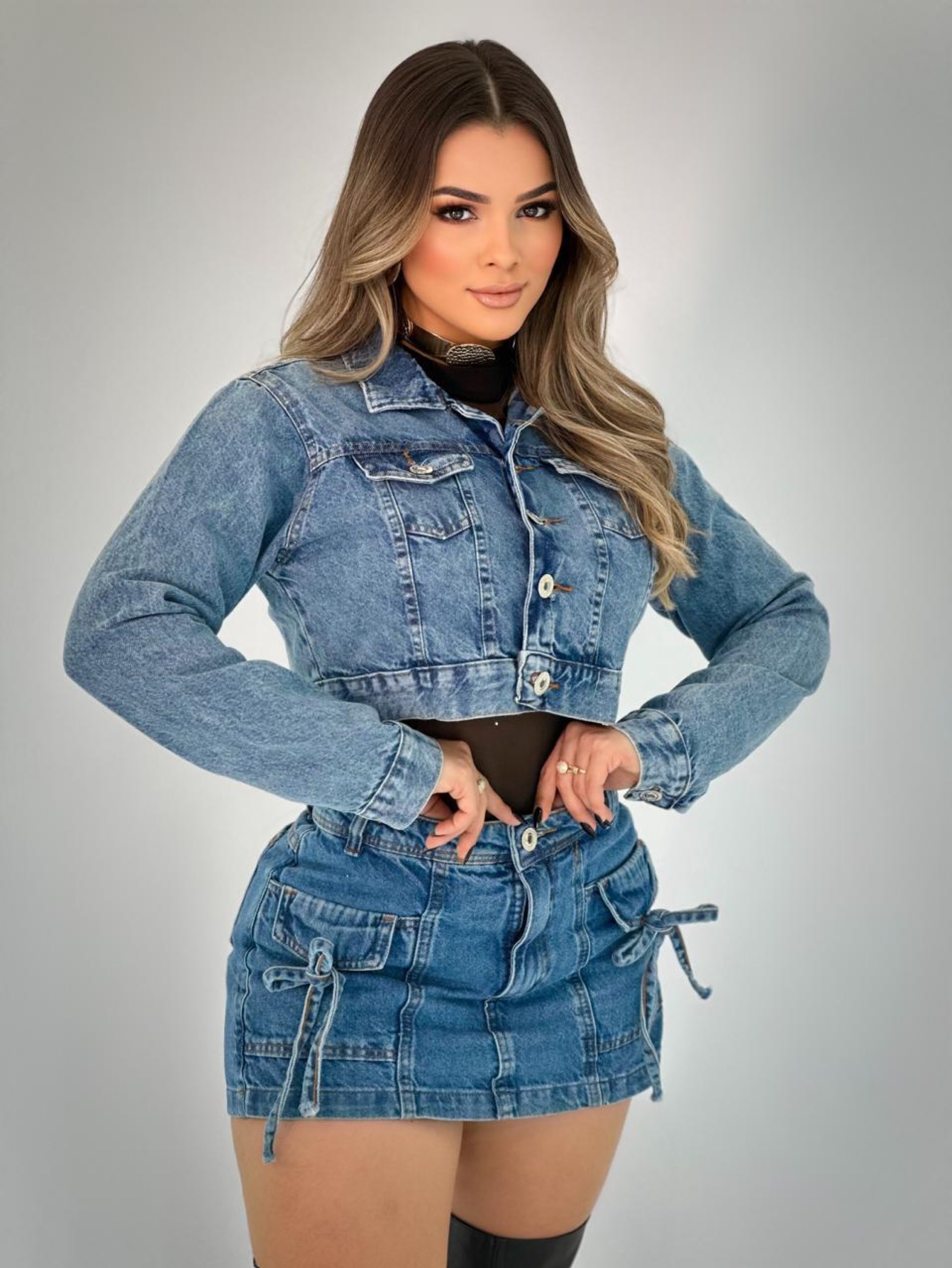 Jaqueta jeans feminina