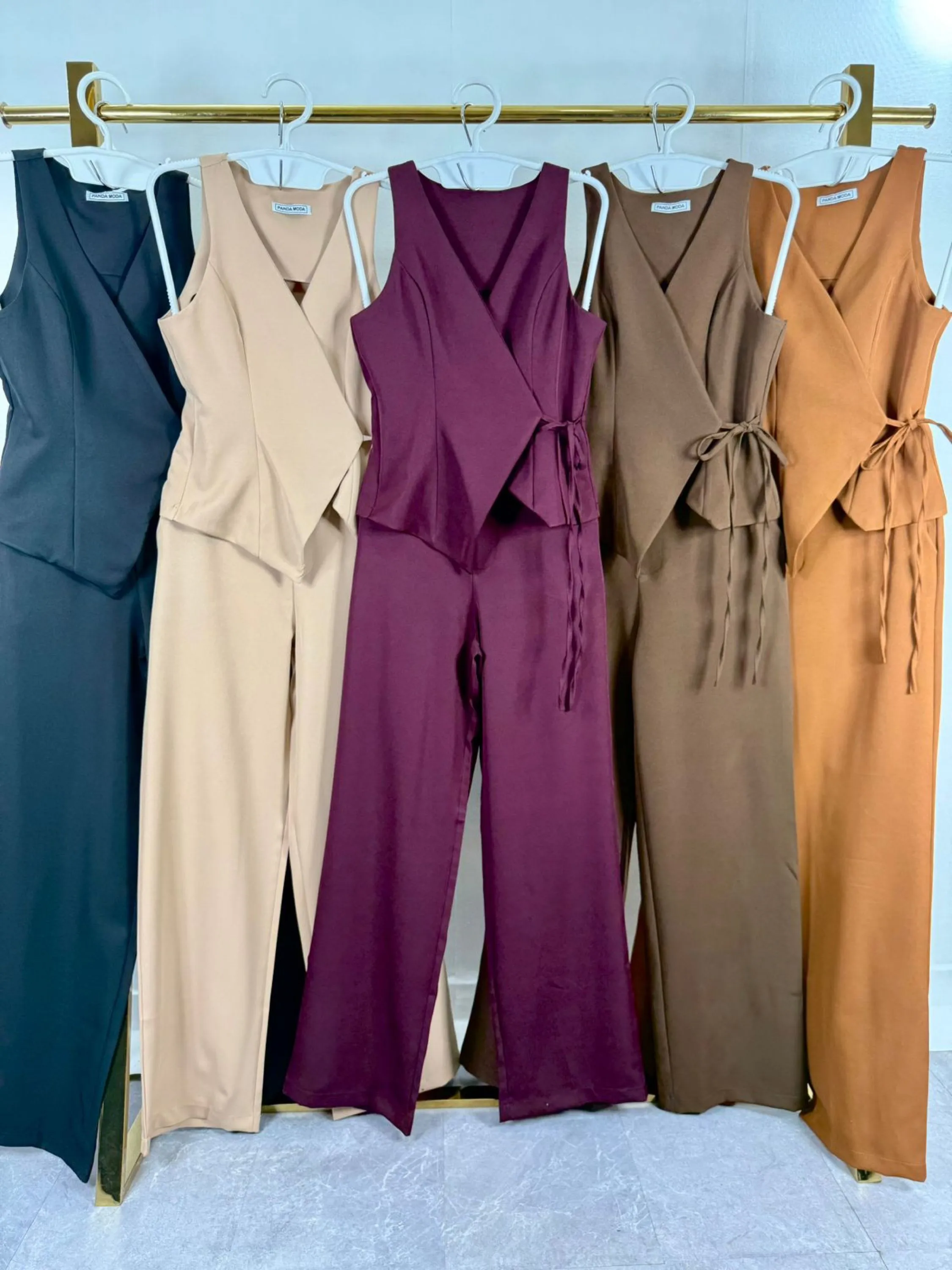 Conjunto #421 sarja twill feminina panda moda