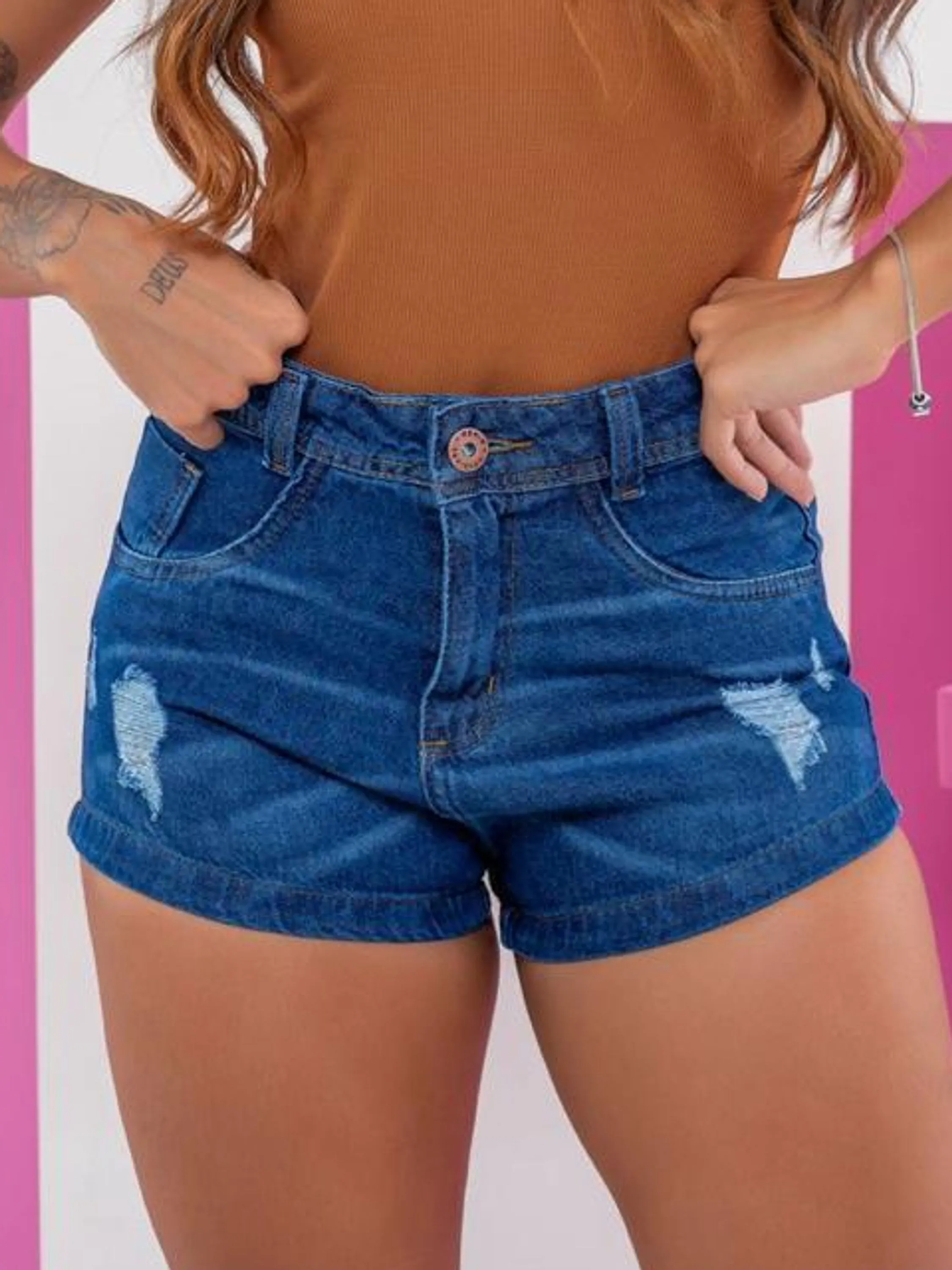 SHORT JEANS FEMININO LASER 1DT