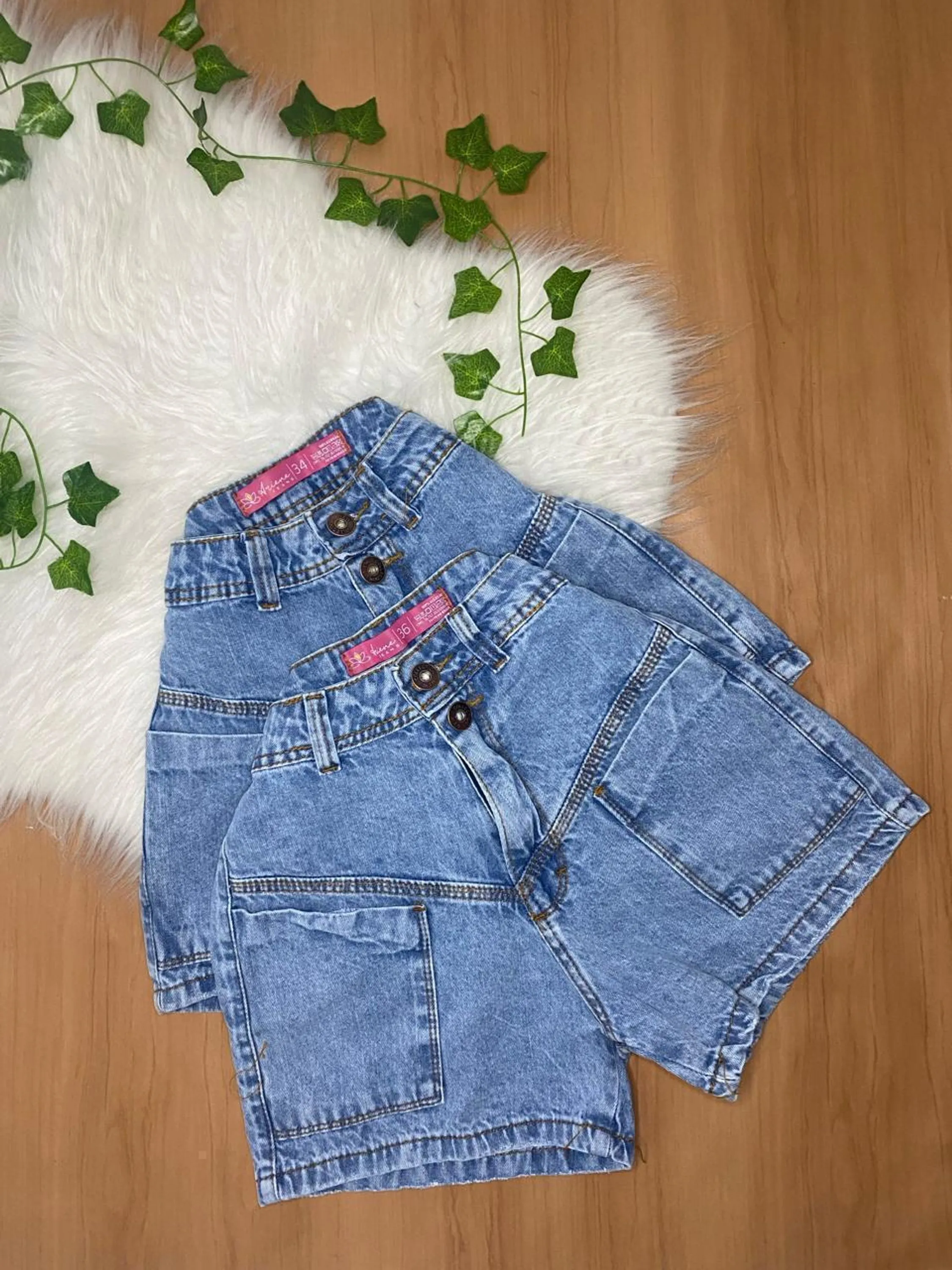 SHORT JEANS FEMININO AREIA PALA COS