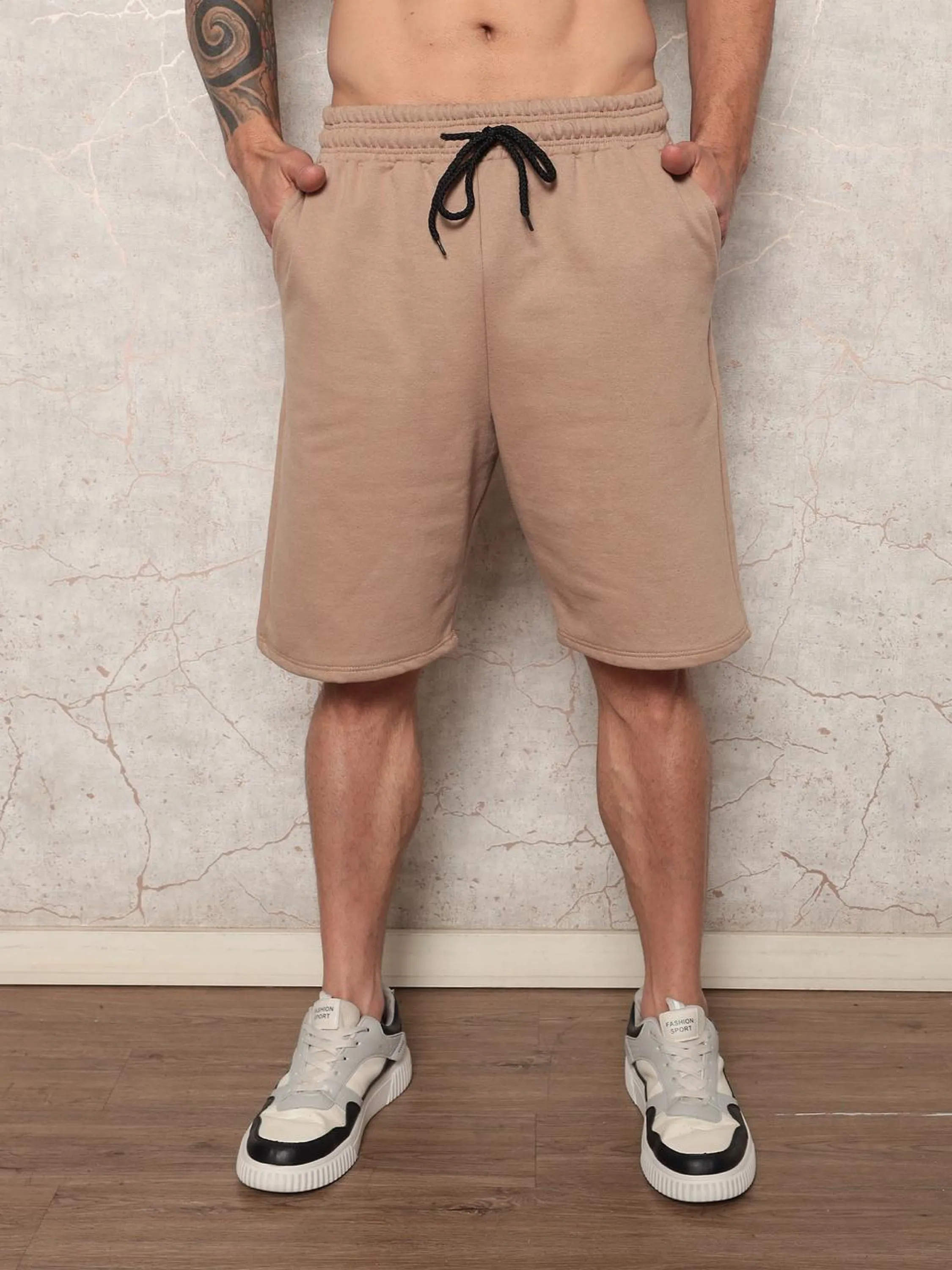 BERMUDA MASCULINO DE MOLETOM FLANELADO COM BOLSO