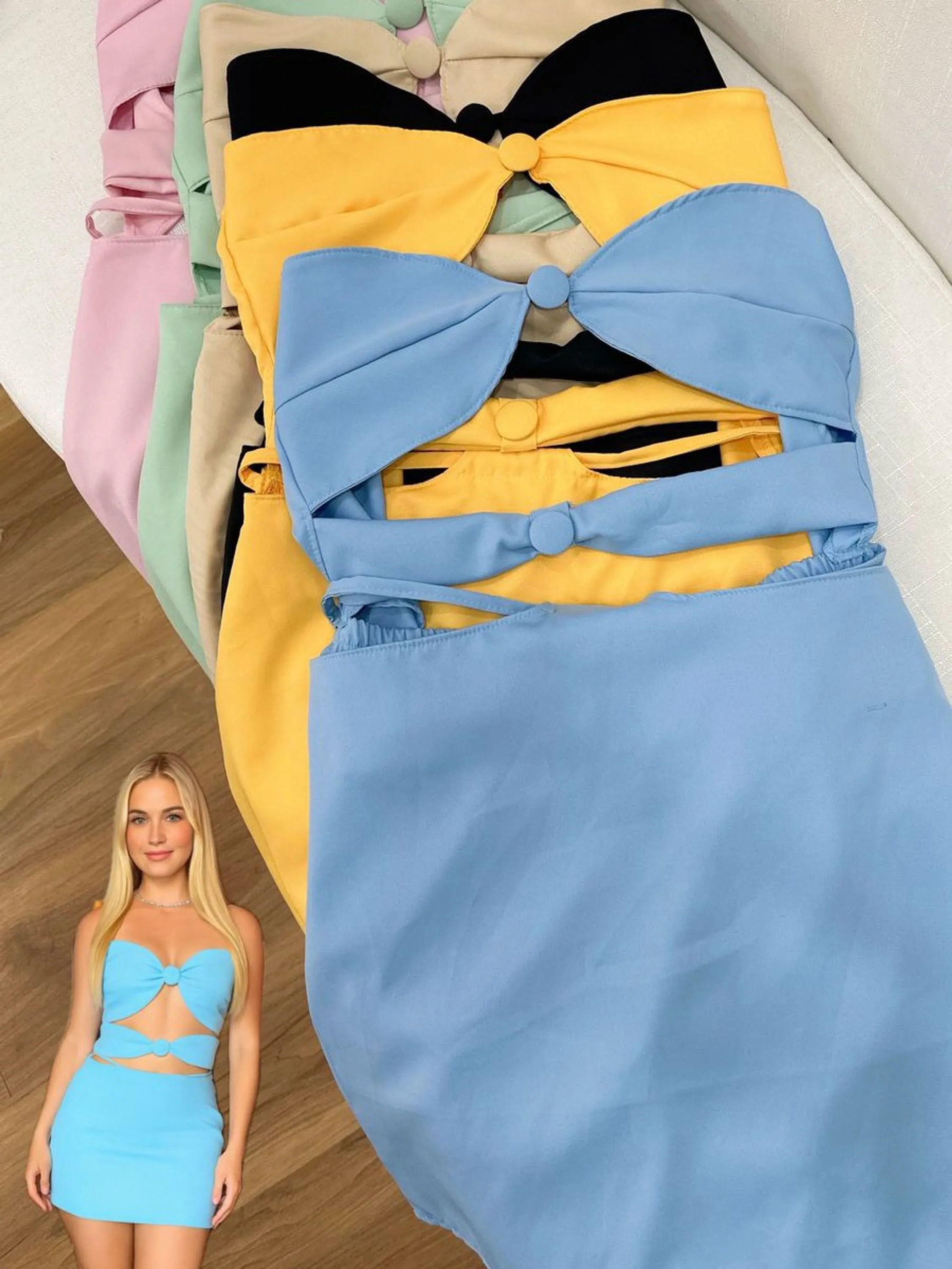 Vestido Curto Alfaiataria Tomara Que Caia