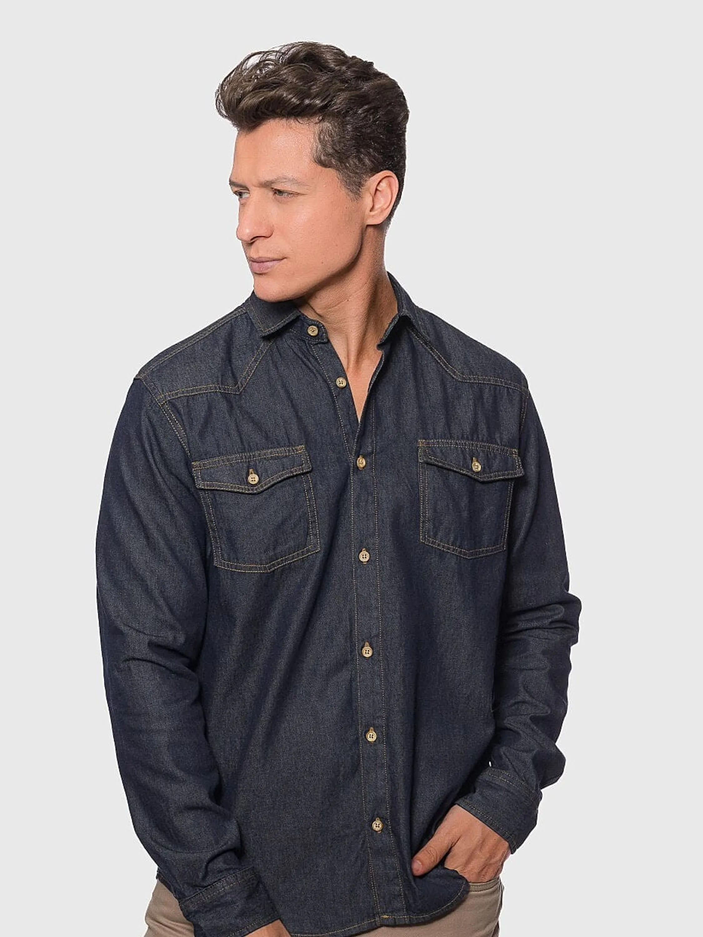 Camisa jeans masculina