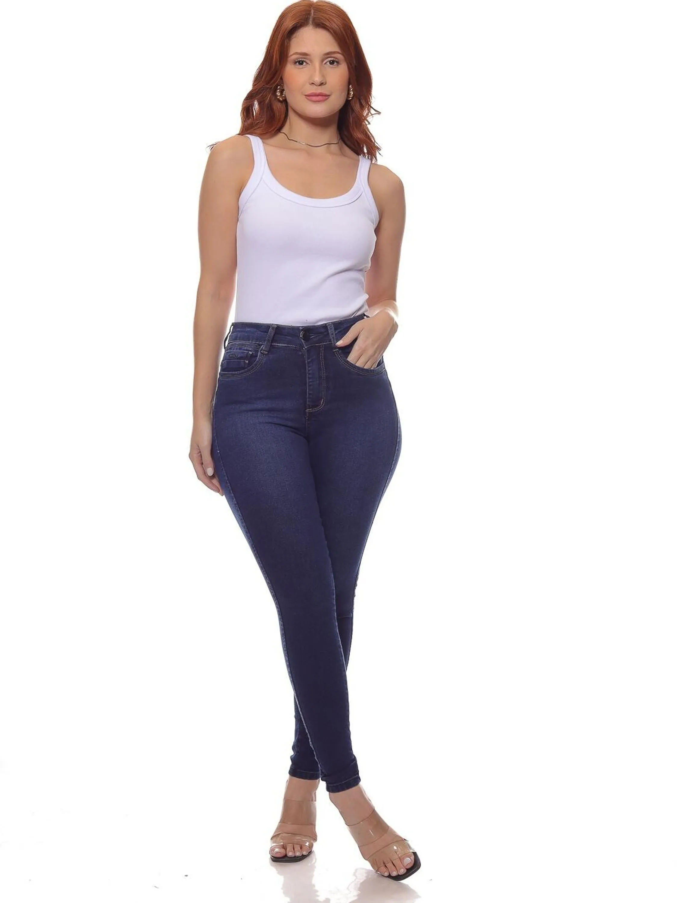 Calça jeans skinny com elastano power