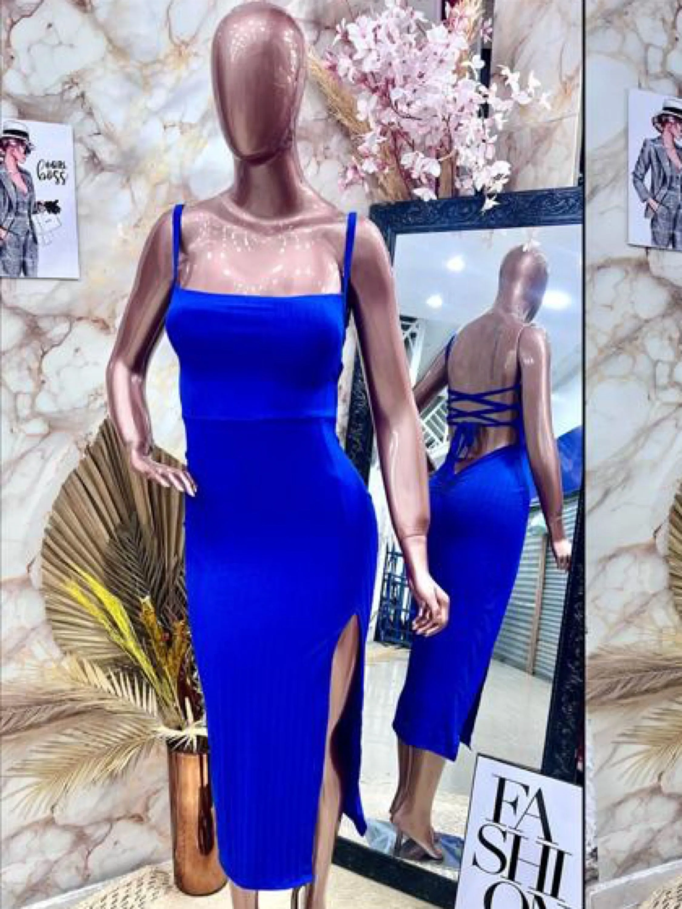 Vestido mídi costa aranha