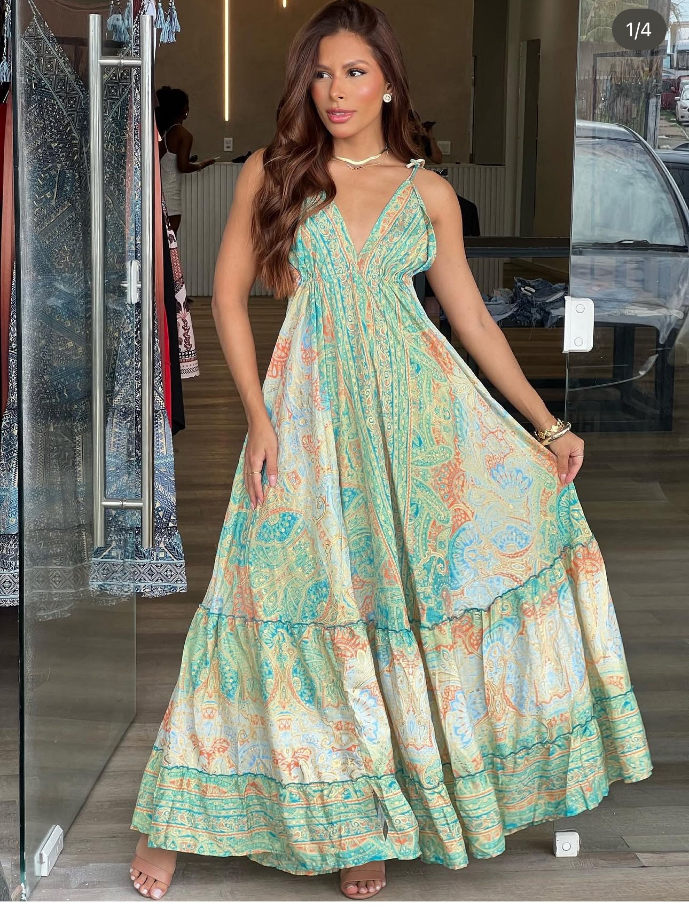 Vestido indiano costa abierta