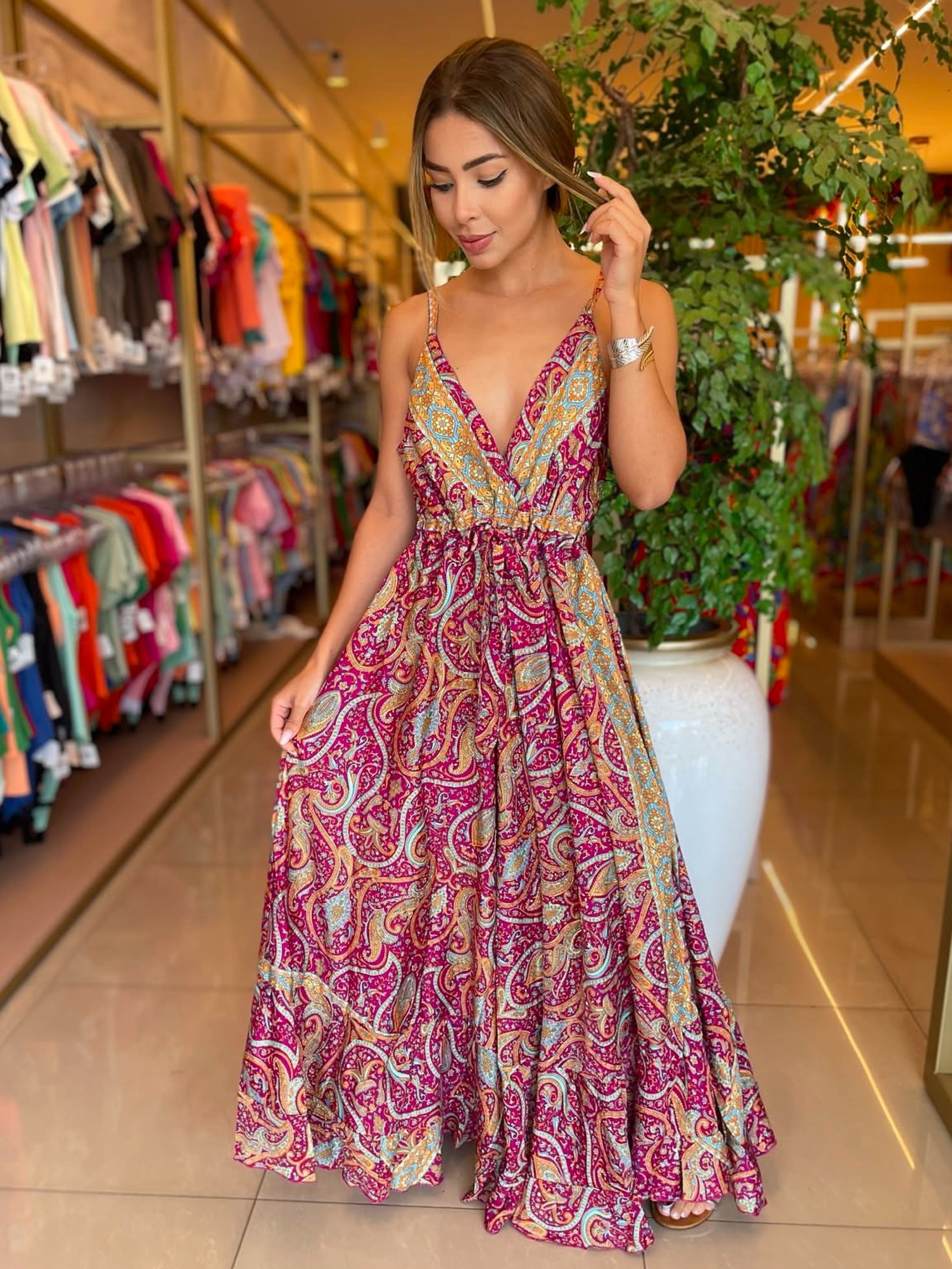 Vestido Indiana costa com Elastex