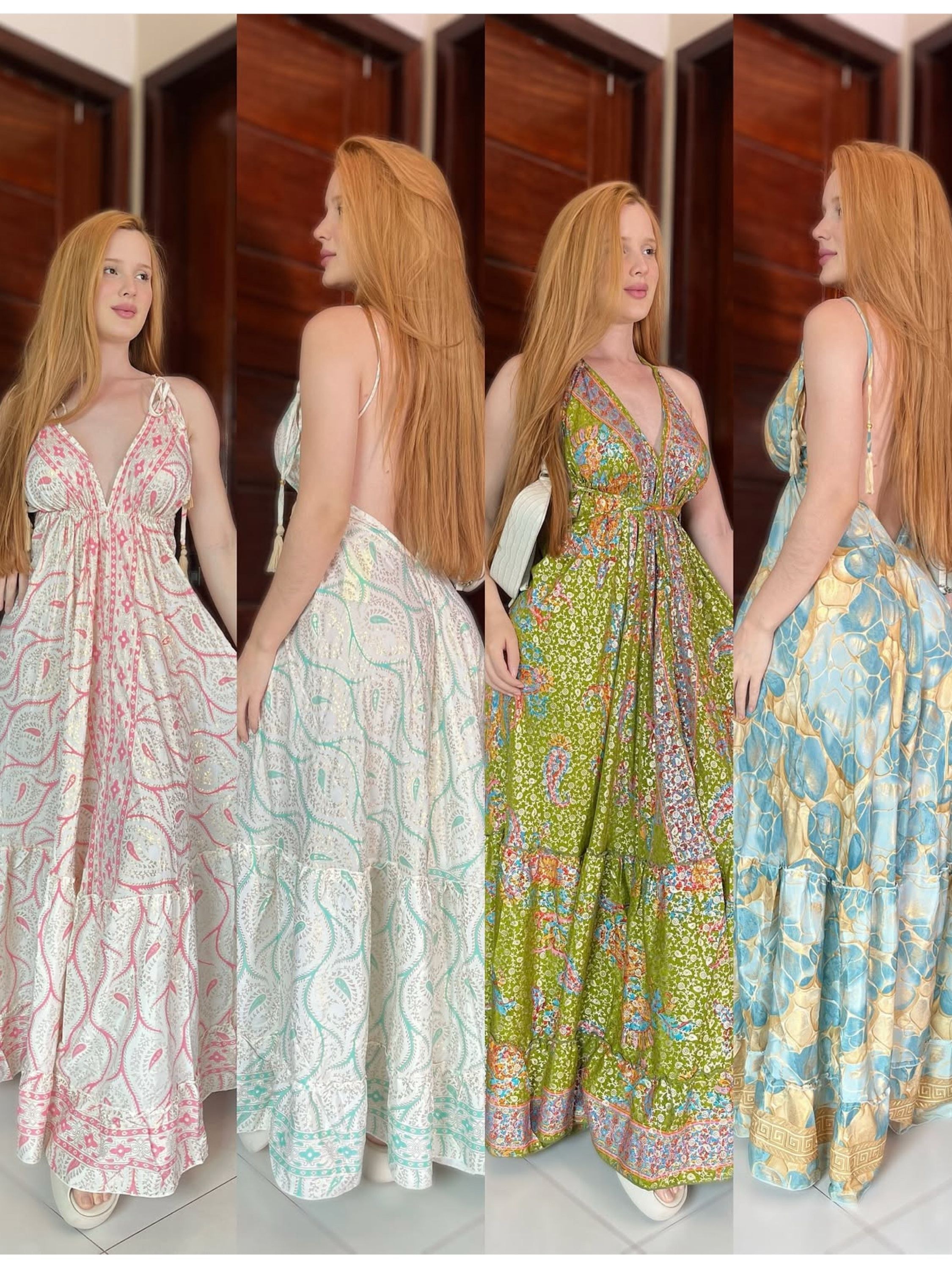 Vestido costa aberta indina I