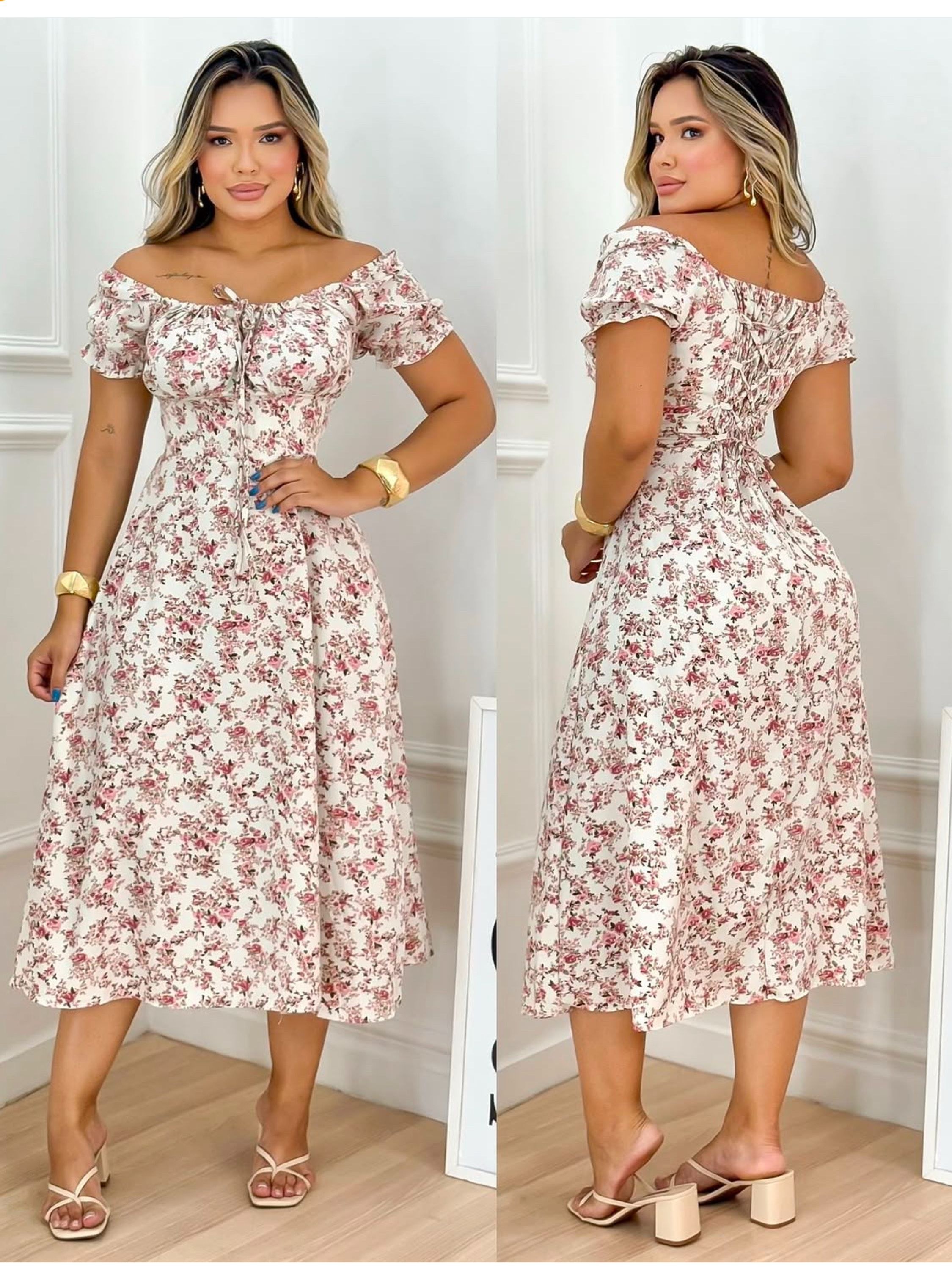 Vestido manga curta corselet