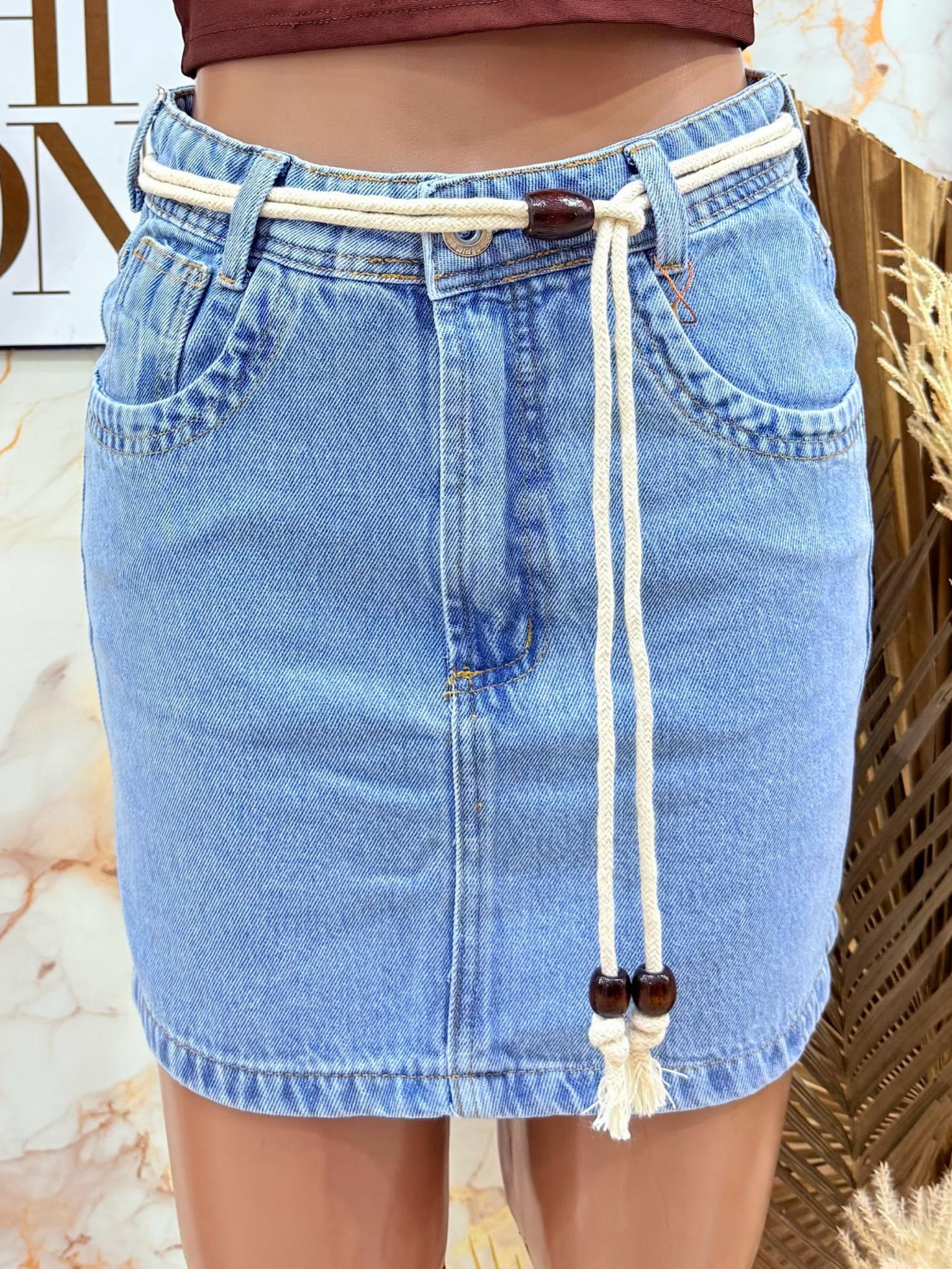 Saia jeans 100%