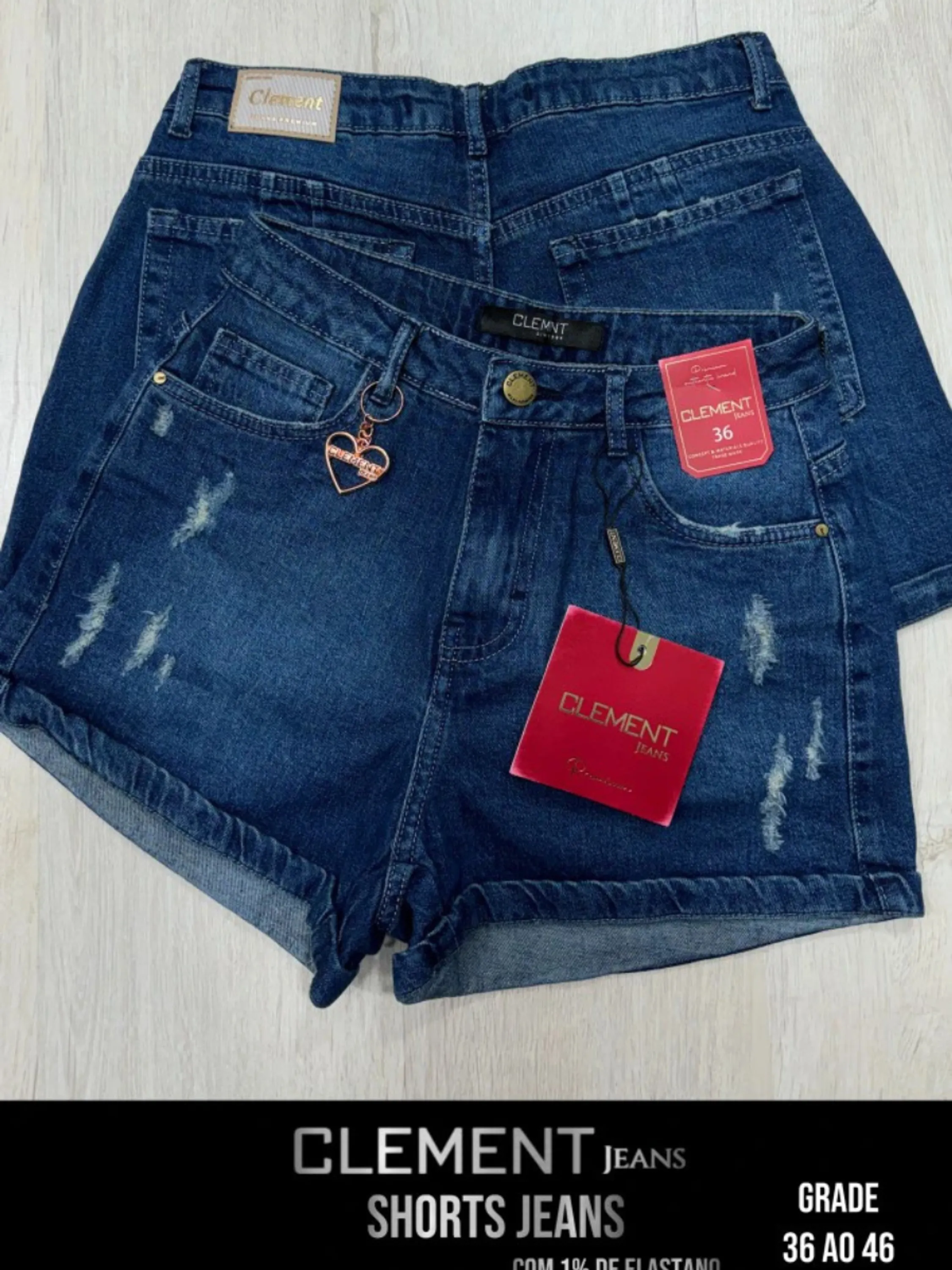 Kit Shorts Jeans Feminino Clement REF 233903