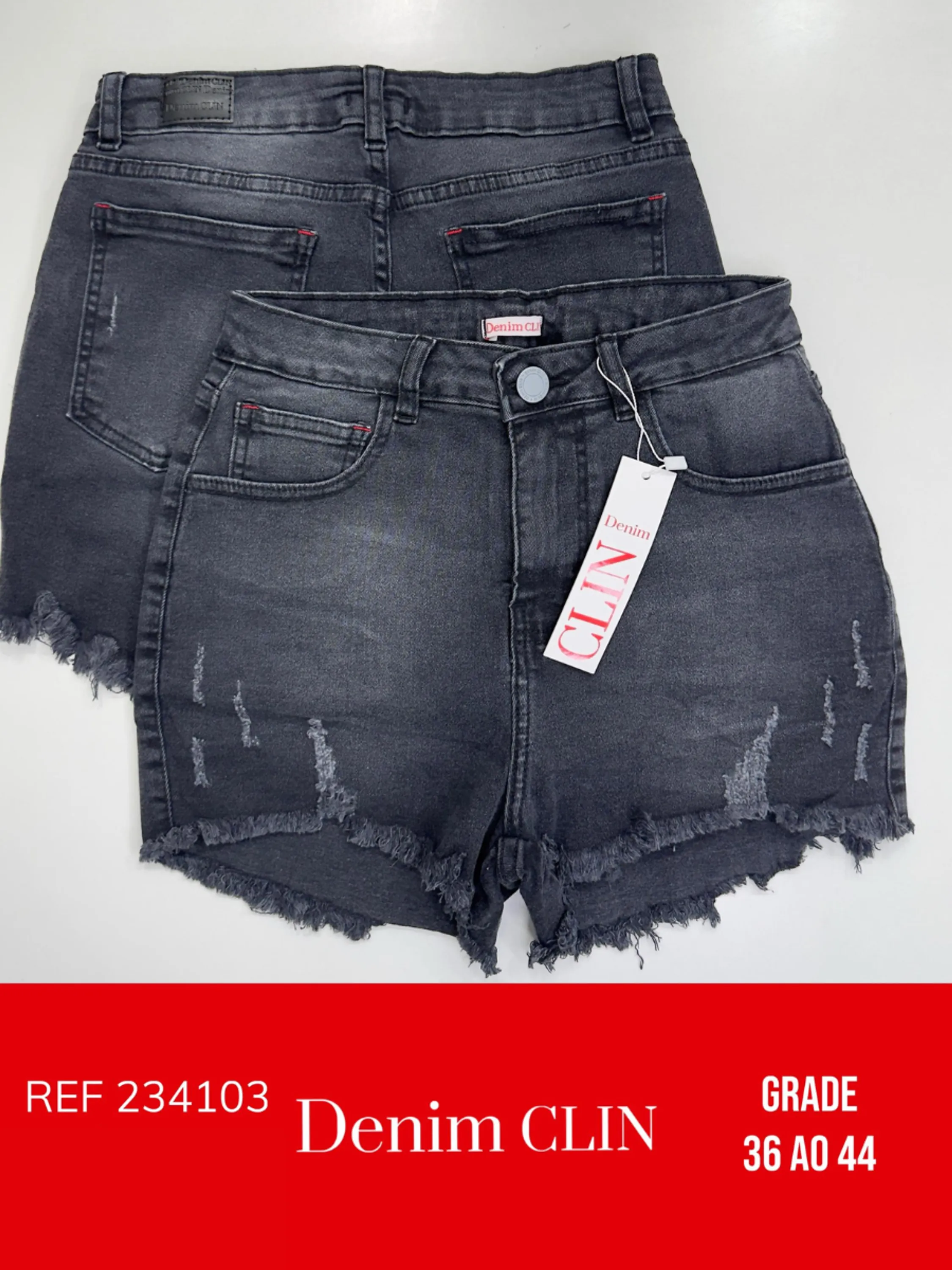 Kit Shorts Jeans Feminino Denim Clin REF 234103