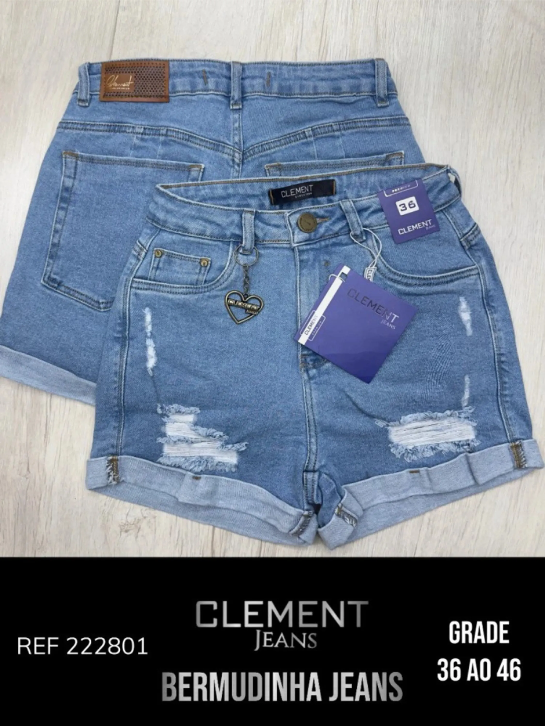 Kit Shorts Jeans Feminino Clement REF 222801