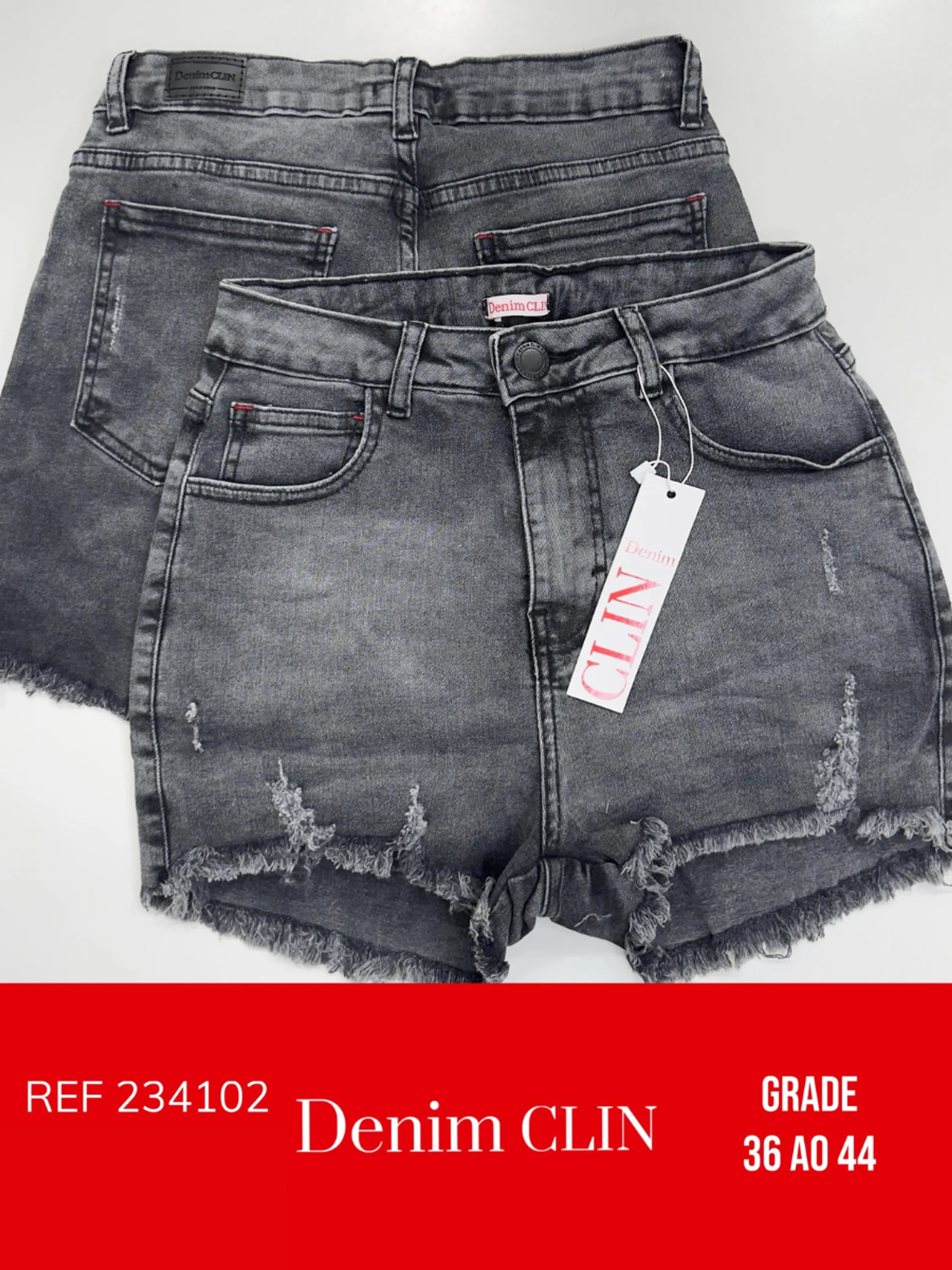 Kit Shorts Jeans Feminino Denim Clin REF 234102