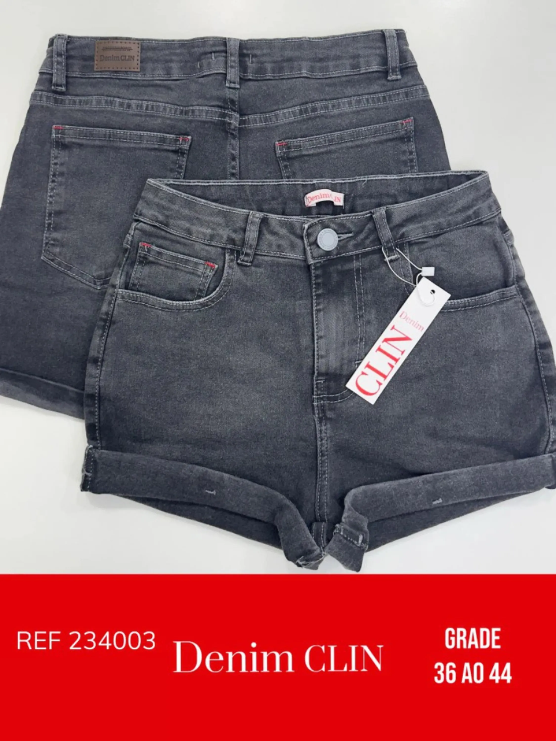 Kit Shorts Jeans Feminino Denim Clin REF 234003