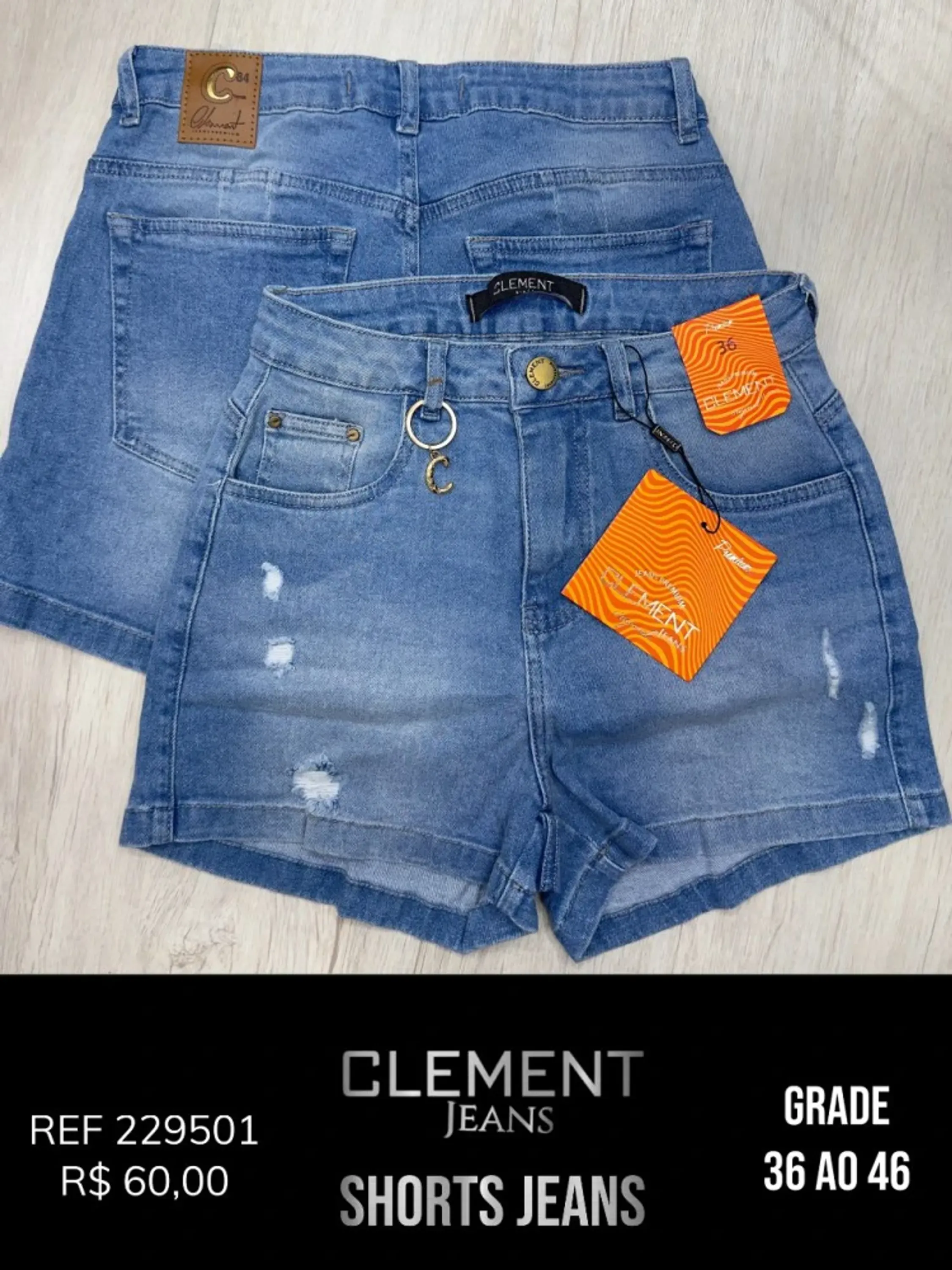 Kit Shorts Jeans Feminino Clement REF 229501