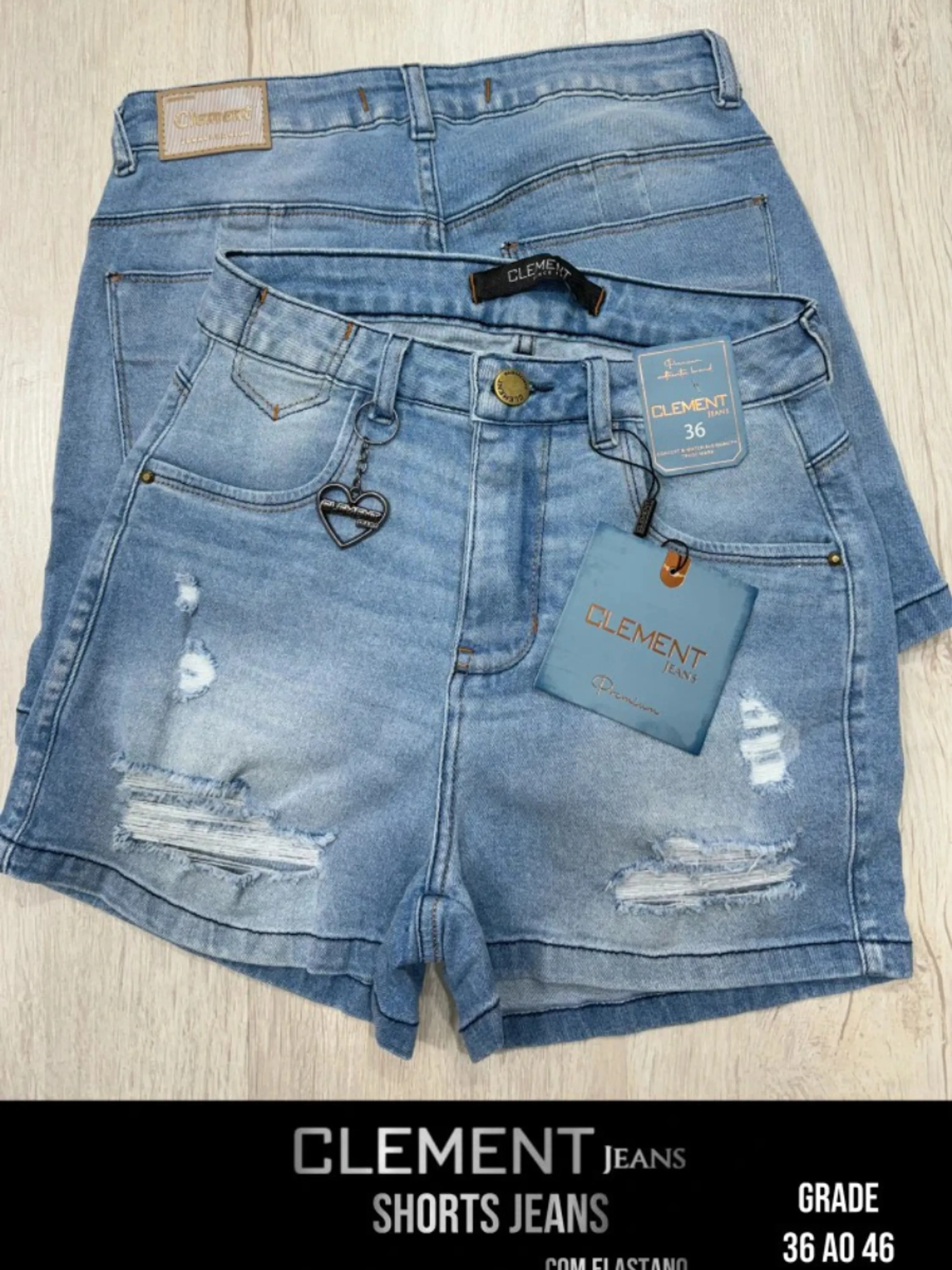 Kit Shorts Jeans Feminino Clement REF 227101