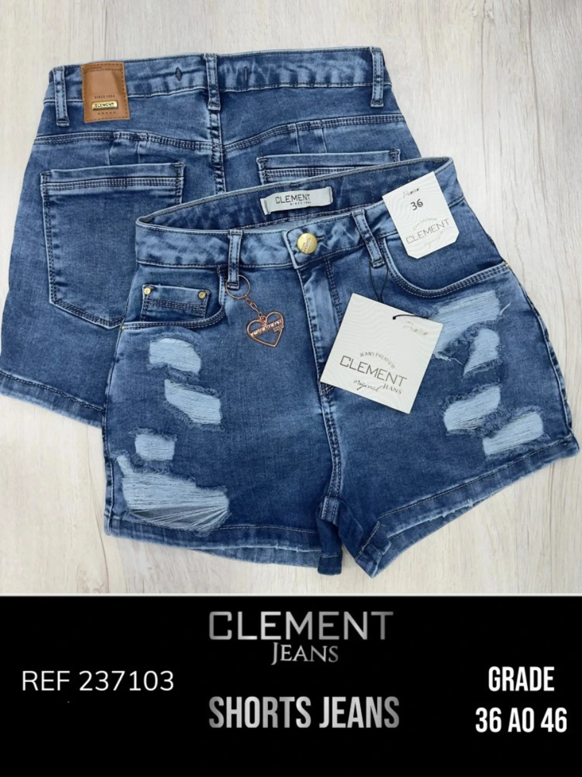 Kit Shorts Jeans Feminino Clement REF 237103