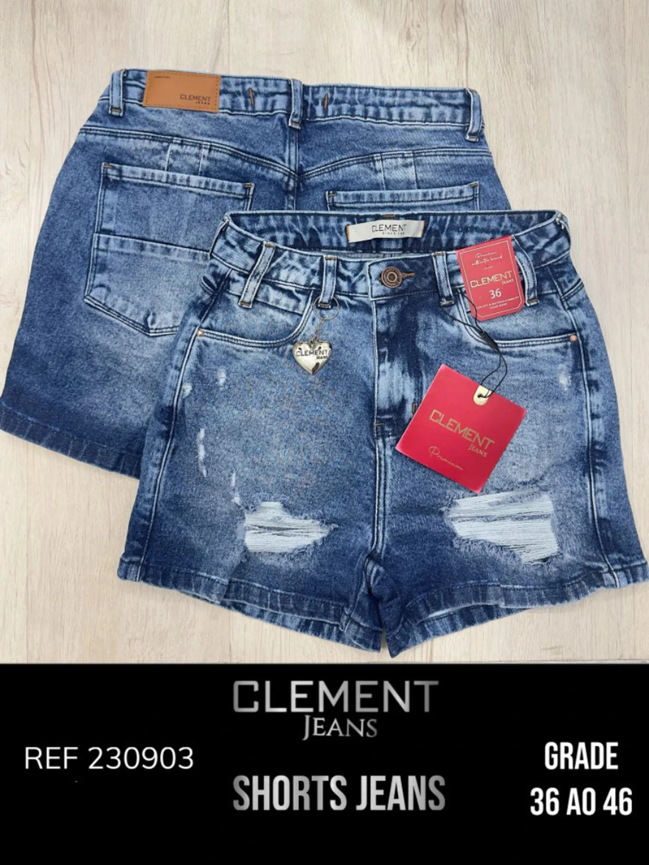 Kit Shorts Jeans Feminino Clement REF 230903