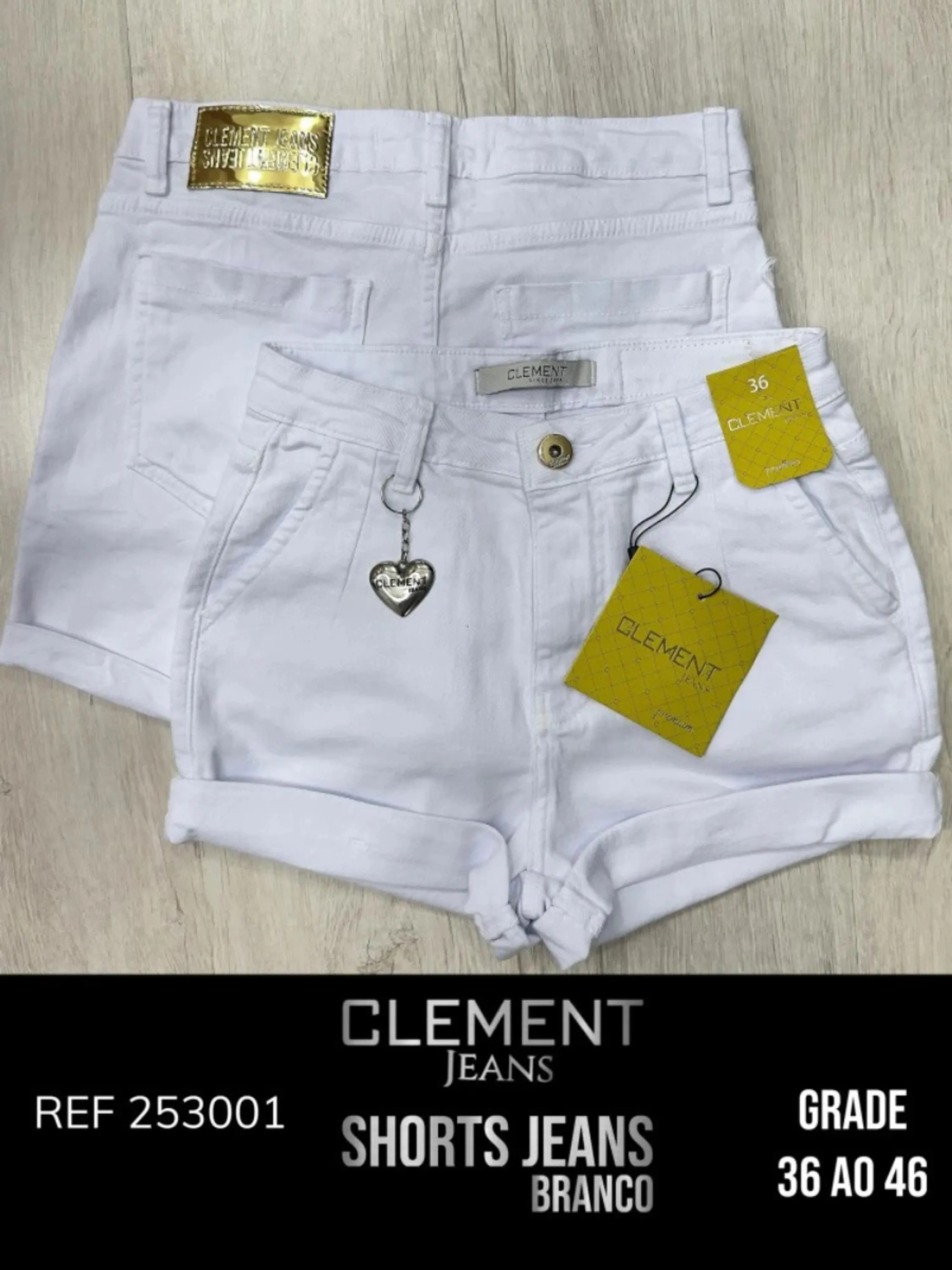 Kit Shorts Branco Jeans Feminino Clement REF 253001