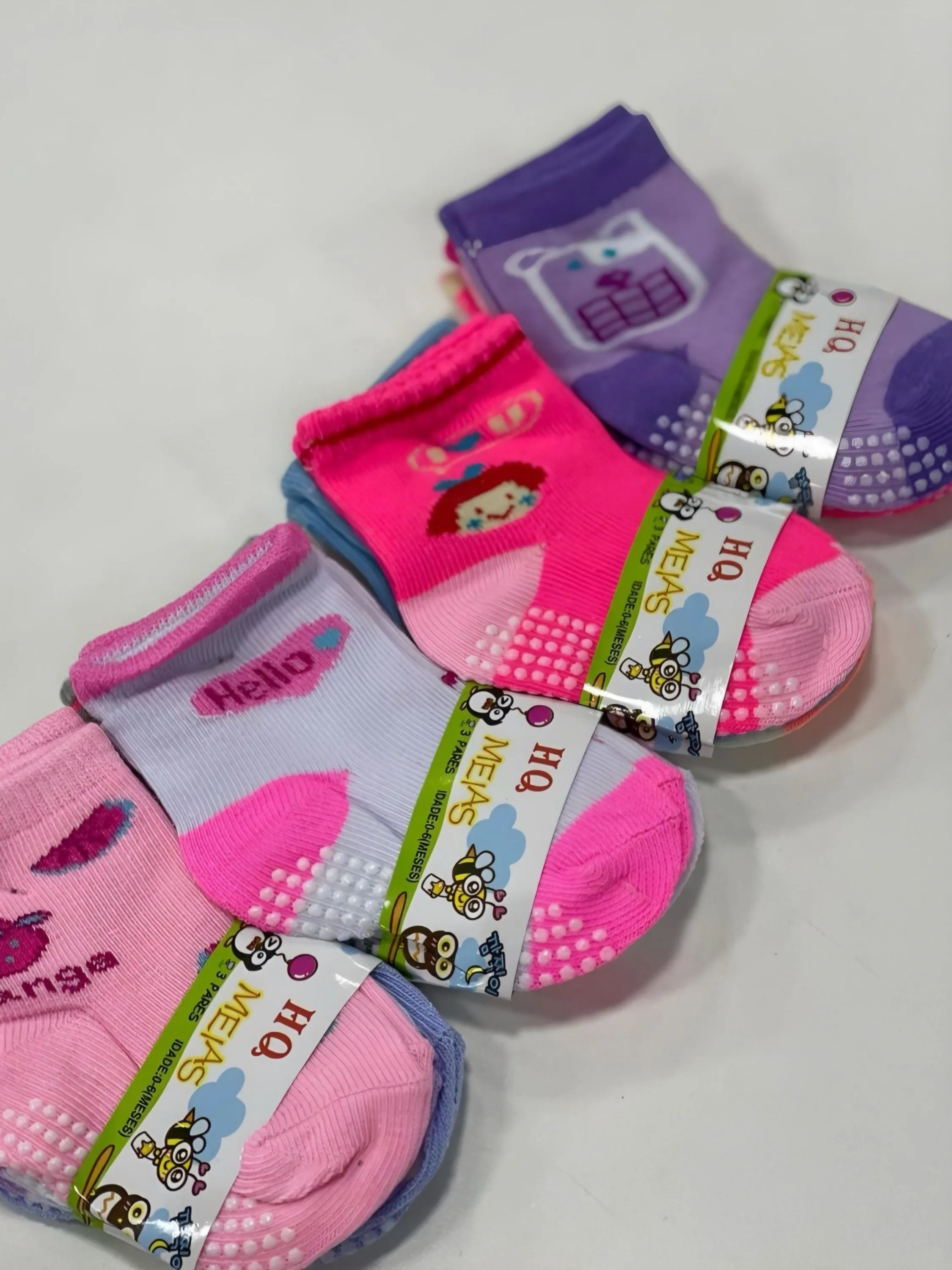 MEIA INFANTIL FEMININA, KIT 120 PARES.