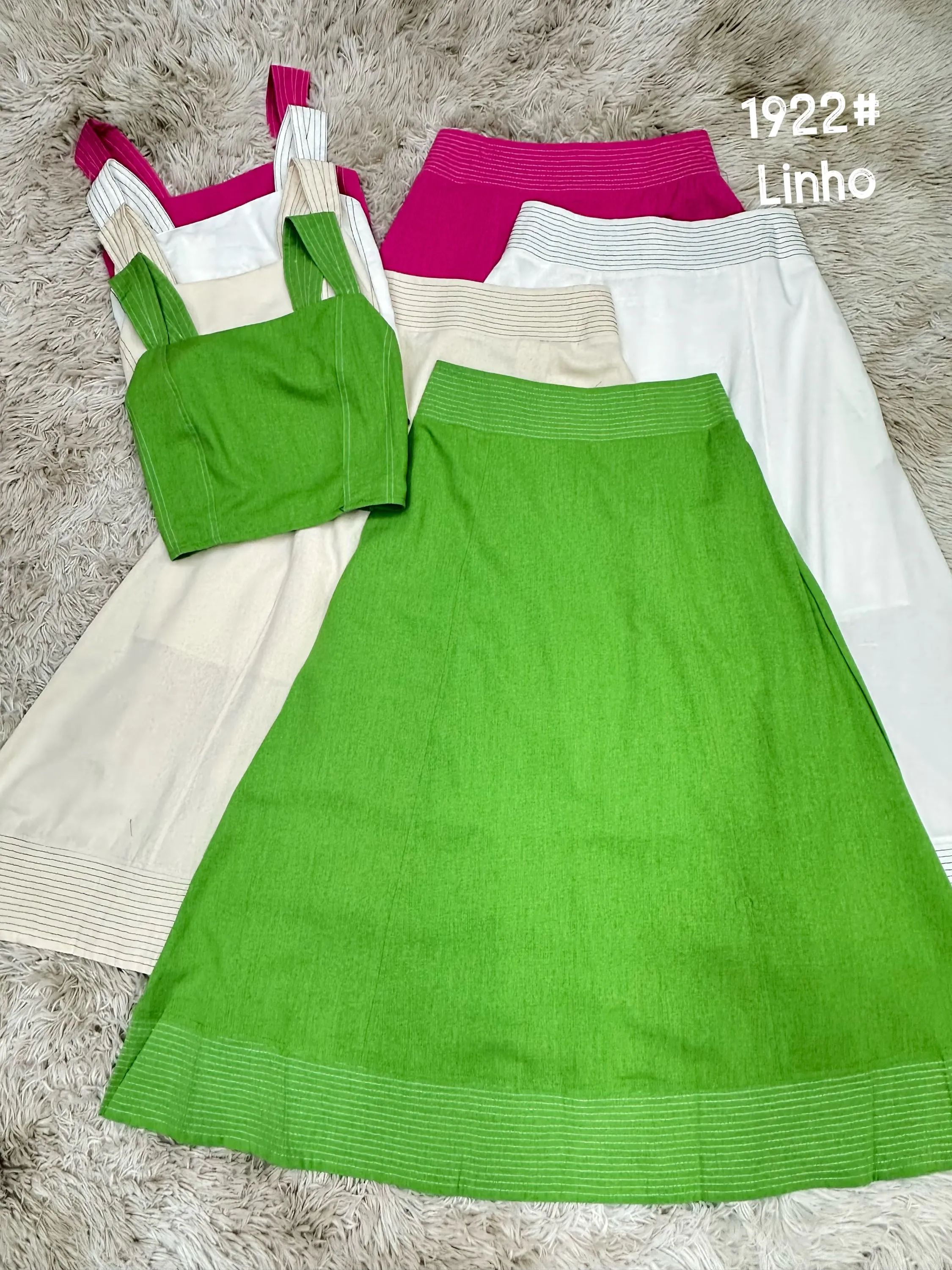 Conjunto feminina importado linho AM1922#