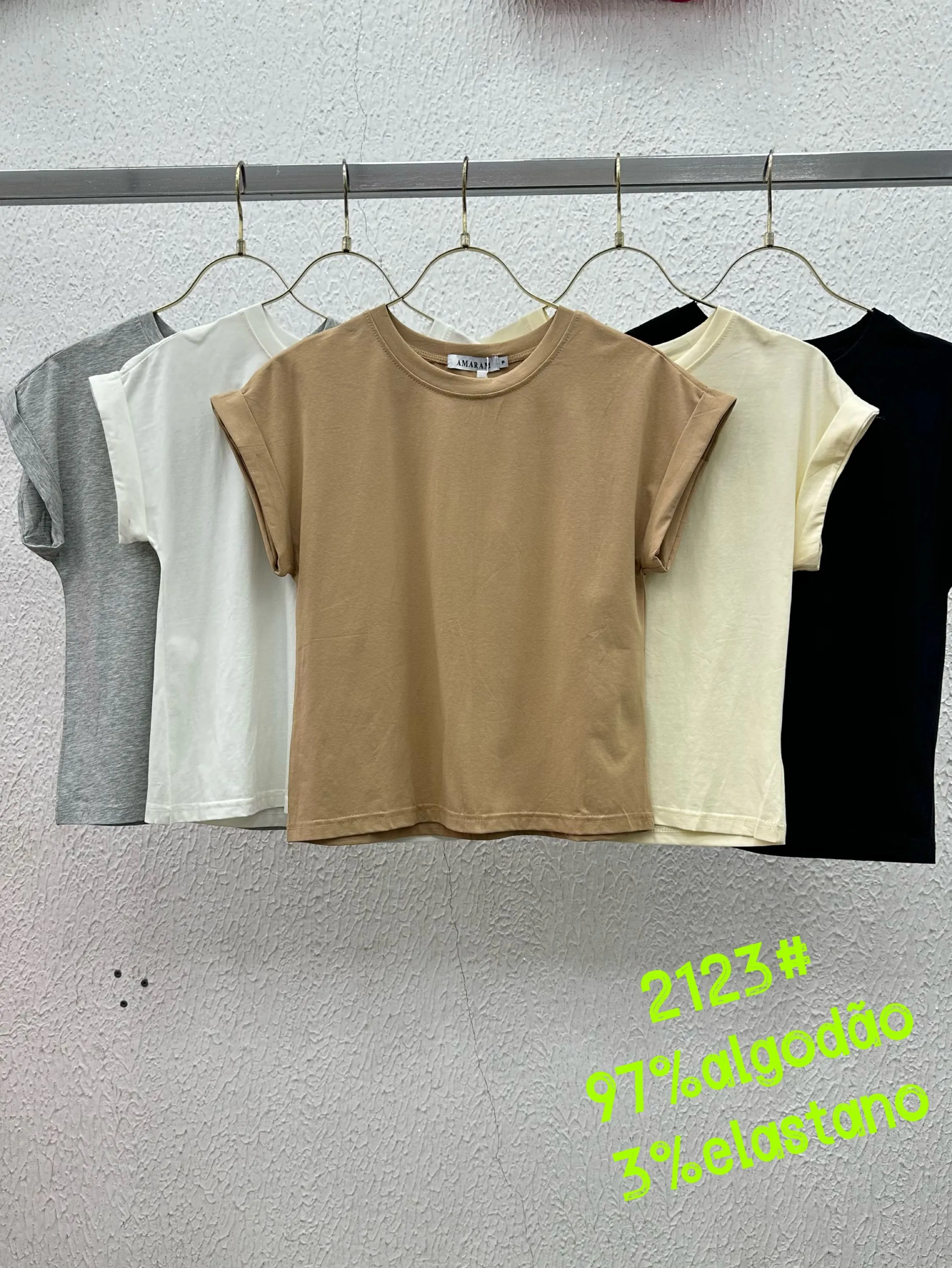 Blusa feminina 97% algodão com elastano importado AM2123