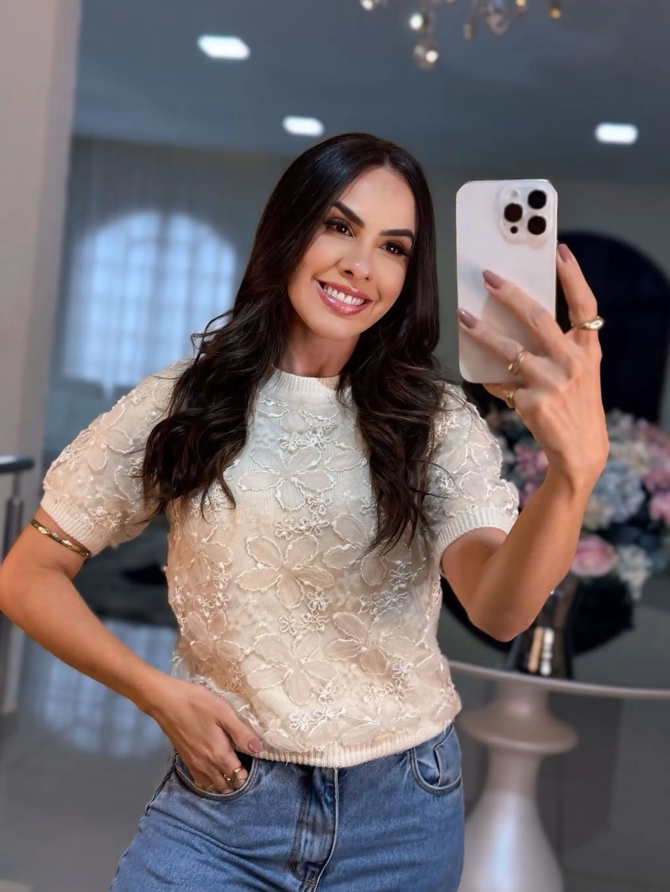 Blusa bordada importada #AM4151