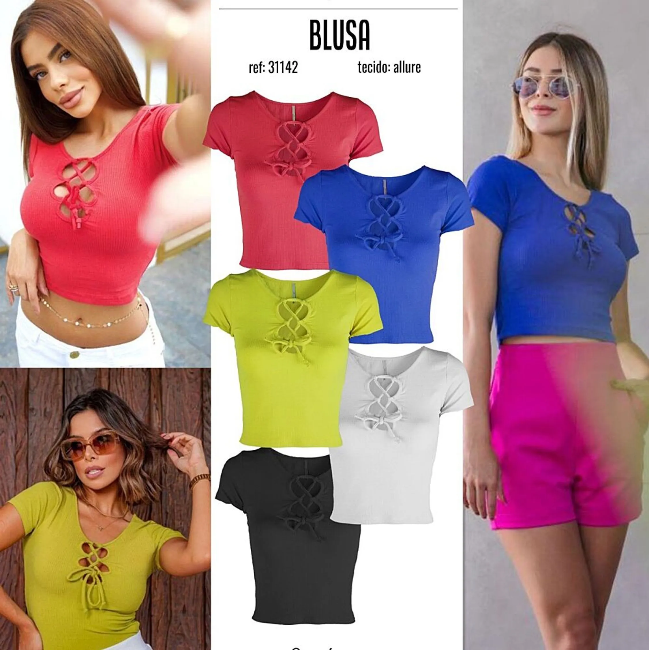 BLUSA ALLURE MC DECOTE CIRCULOS