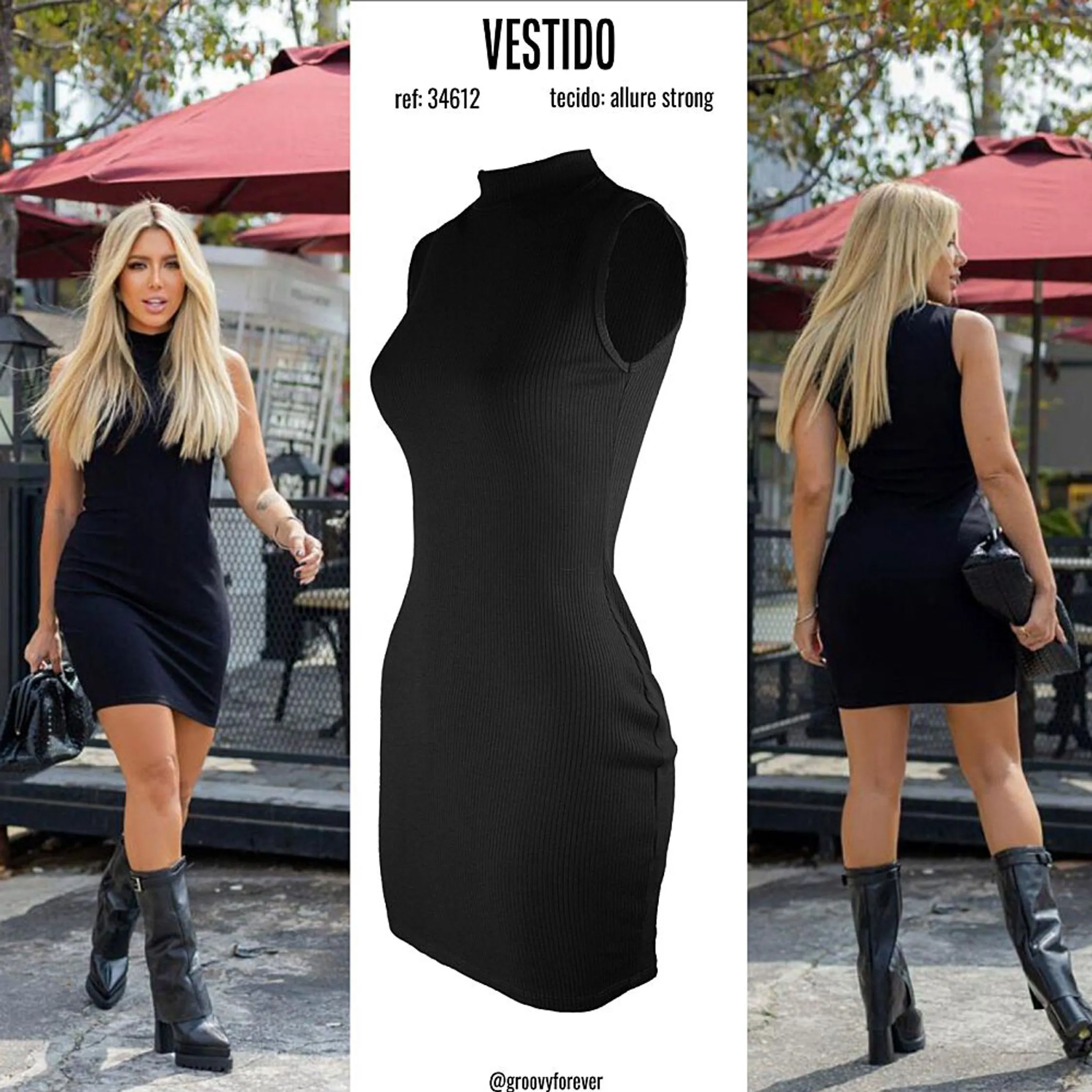 VESTIDO STRONG GOLA ALTA