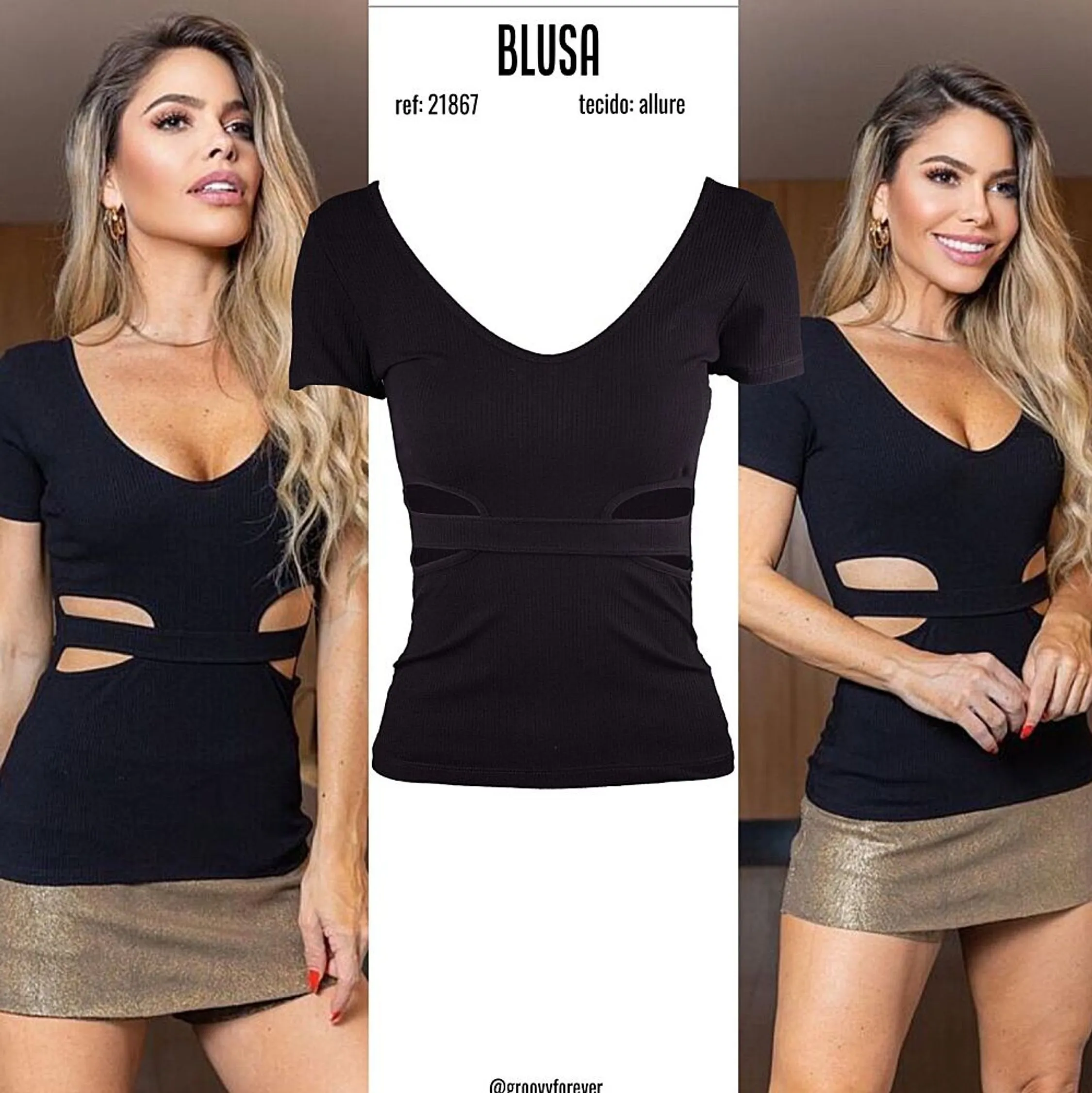 BLUSA ALLURE MC DATALHE FRENTE