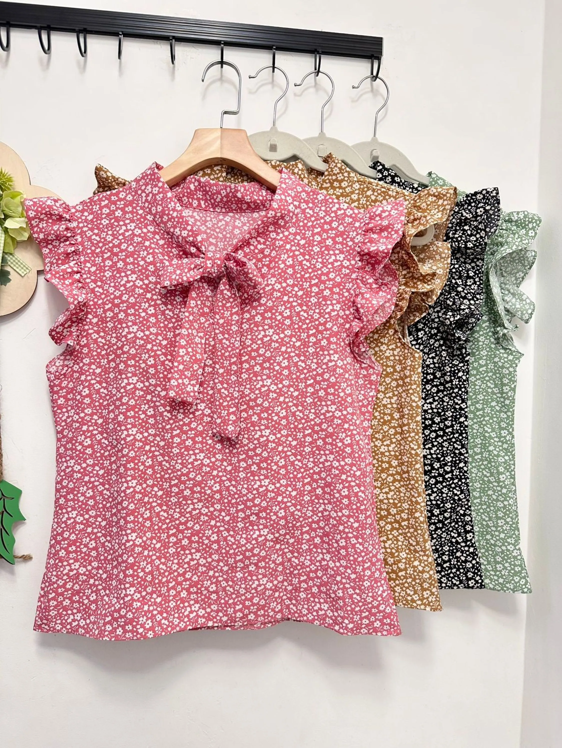 0251-3 blusa de flor pequeno moda feminina
