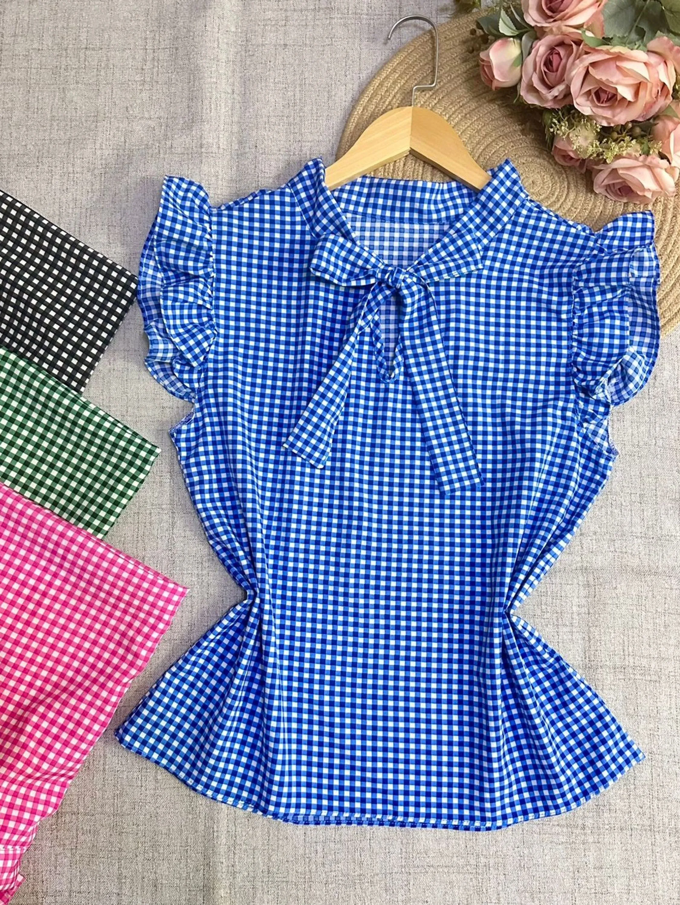 0251-3 blusa de xadrez
