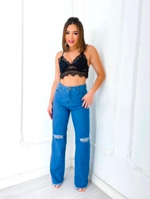 Wide Leg Rasgo No Joelho