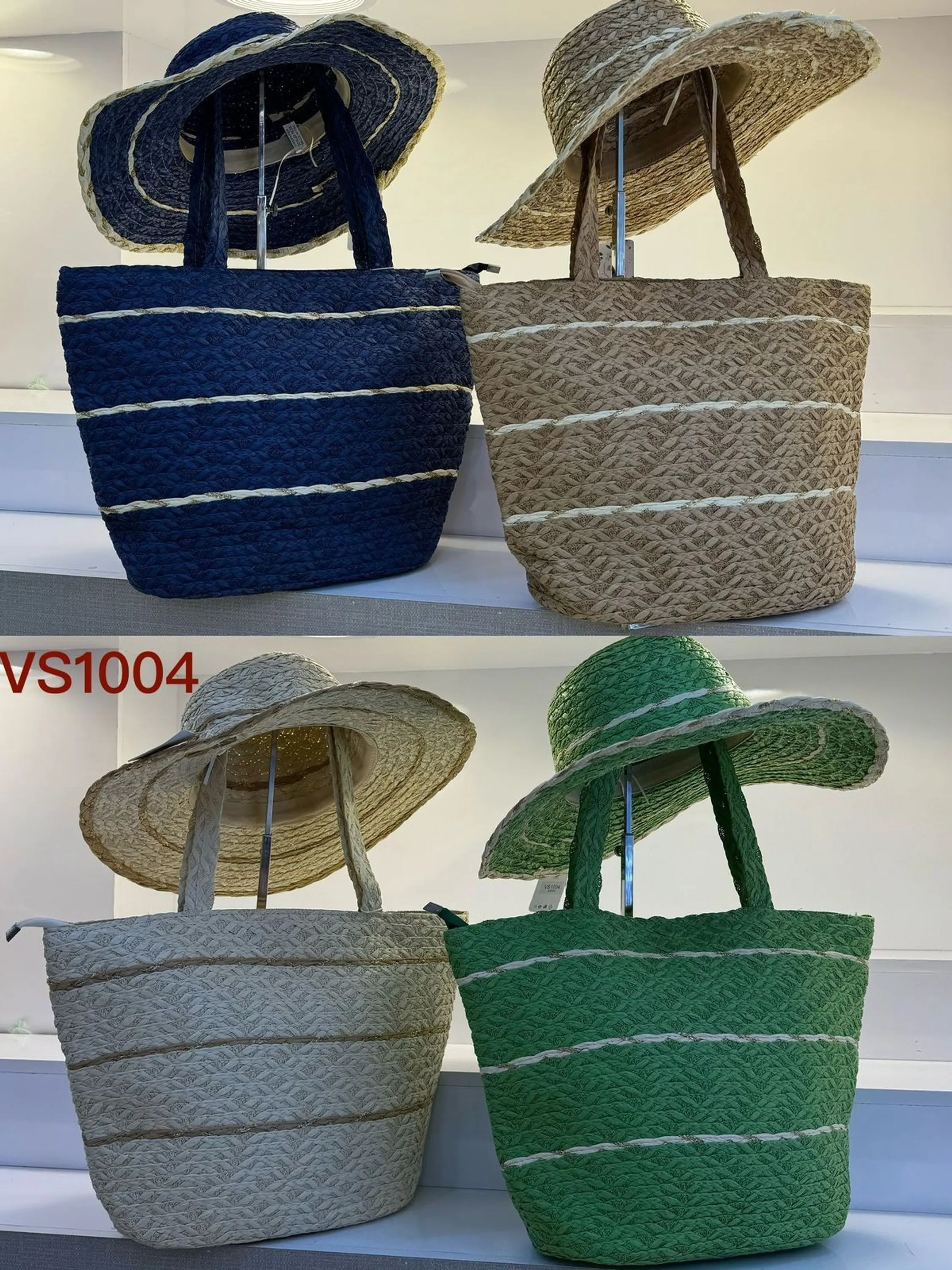 KIT BOLSA E CHAPÉU DE PALHA - MODELO MISS BELA ( VS1004 )