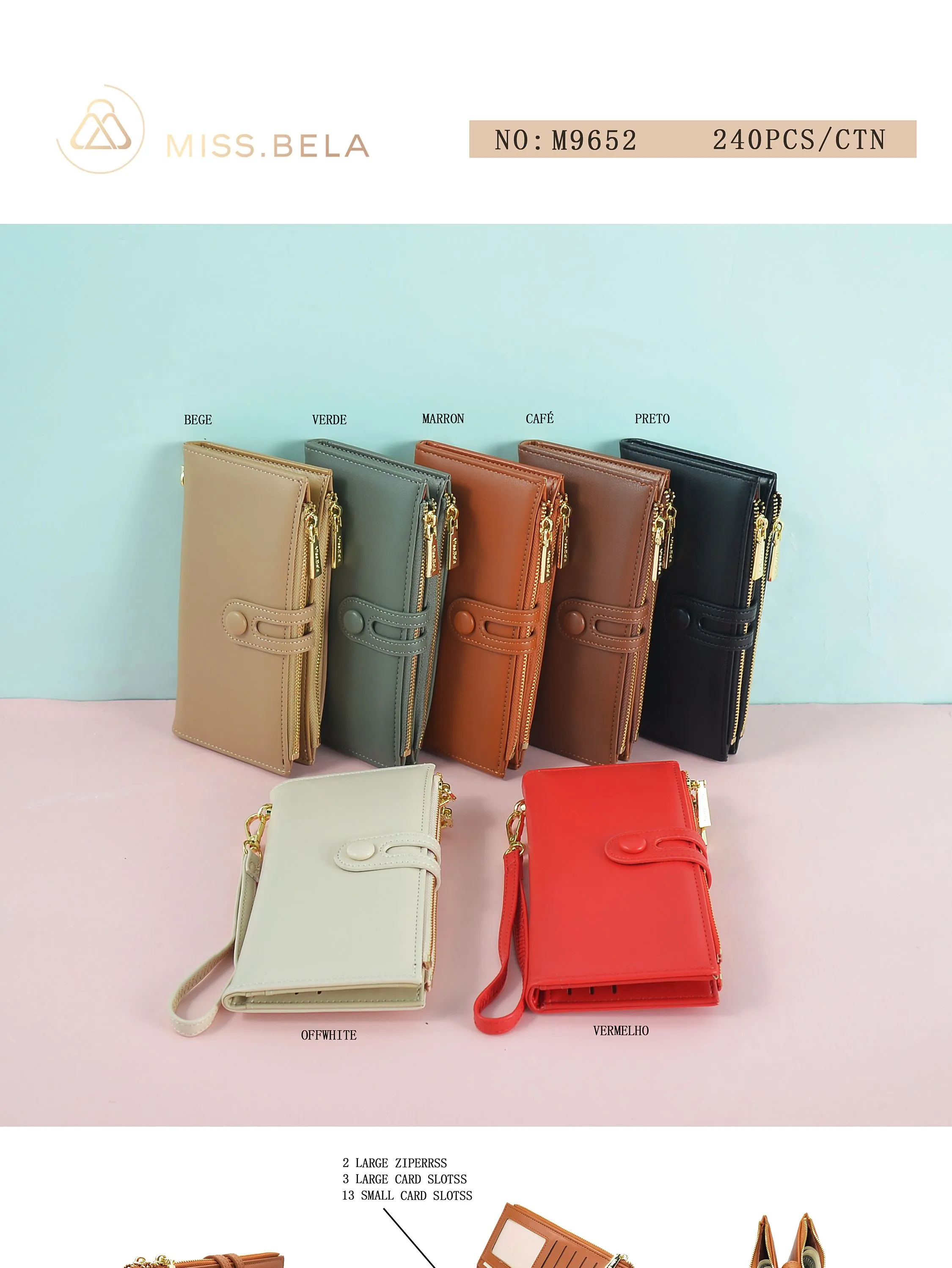 Kit de carteira com 3 peças -M9652