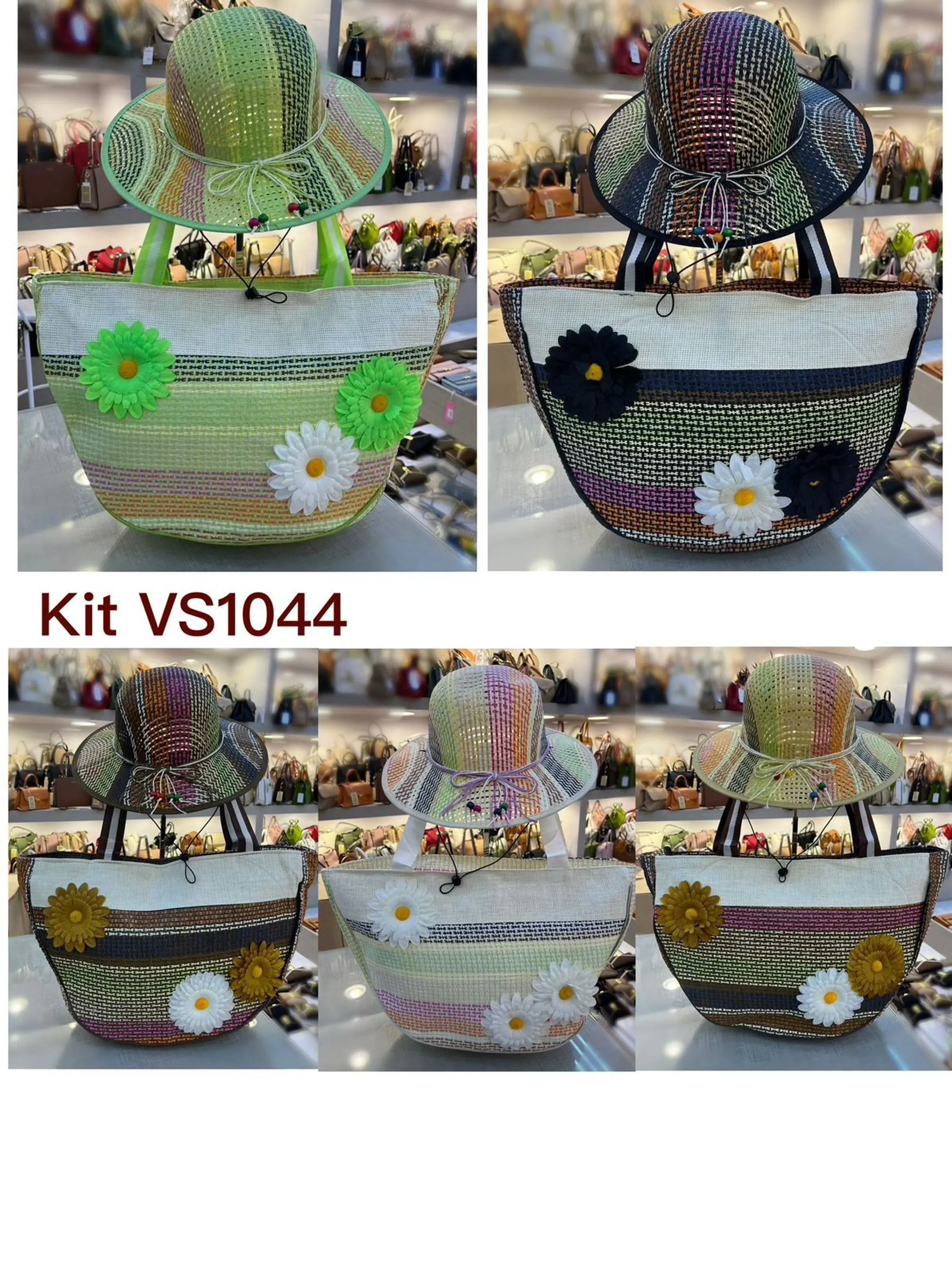 KIT BOLSA E CHAPÉU DE PALHA ( VS1044 )