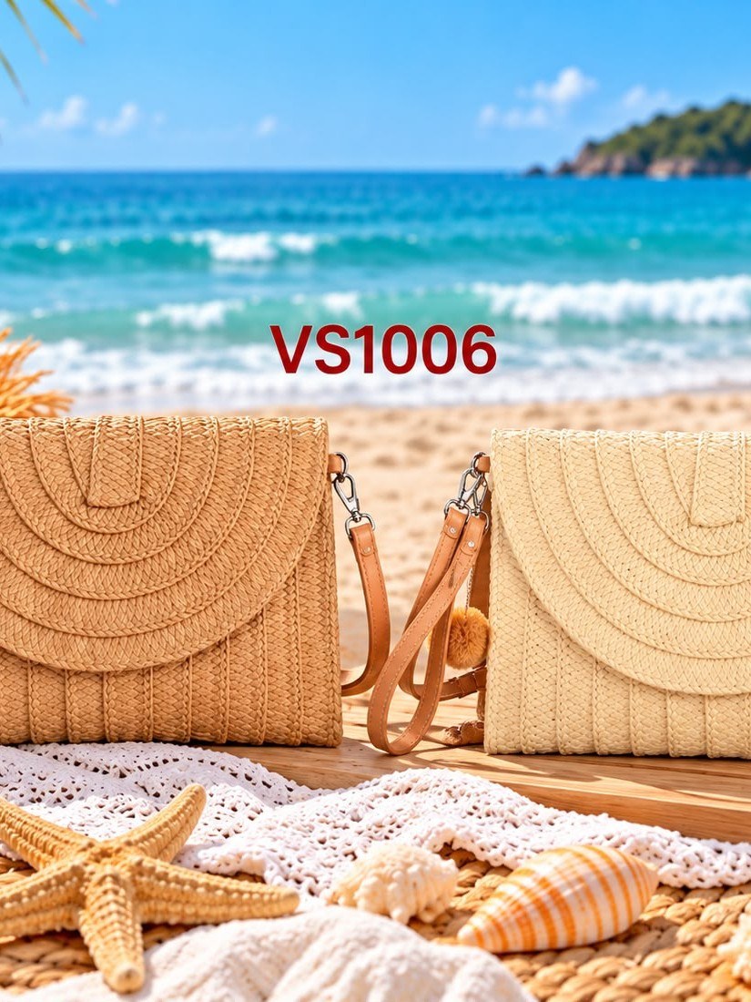 🌴 Bolsa Feminina de Palha Modelo VS1006