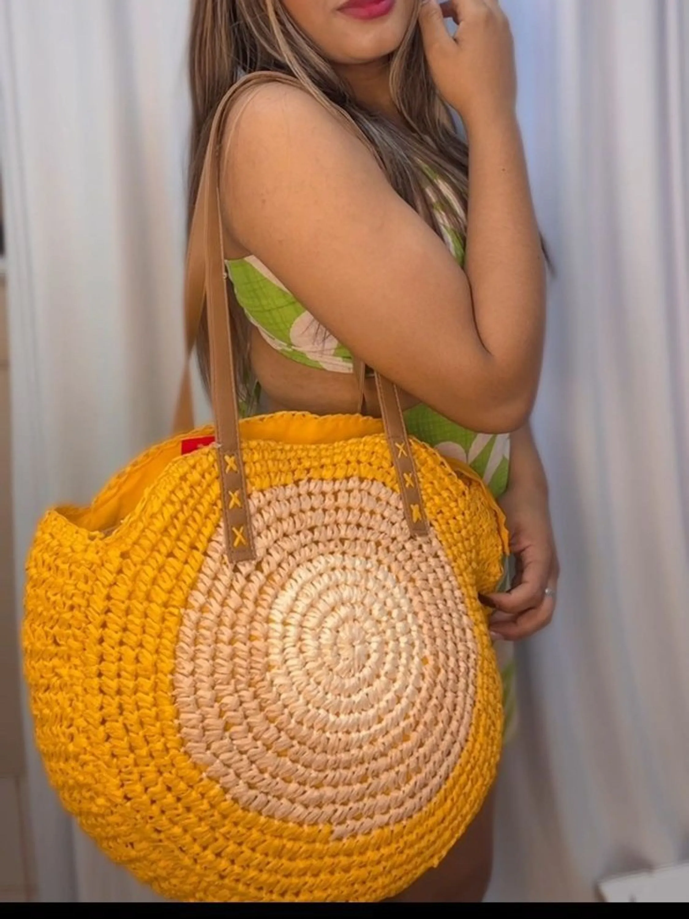 BOLSA DE PALHA OLHO GREGO - ( M808 )