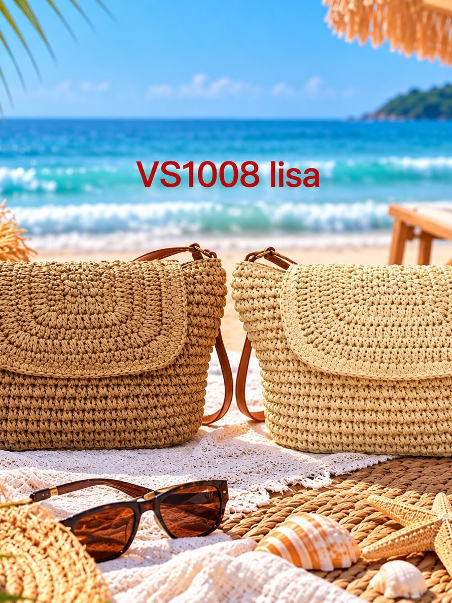 Bolsa Transversal de Palha VS1008 lisa