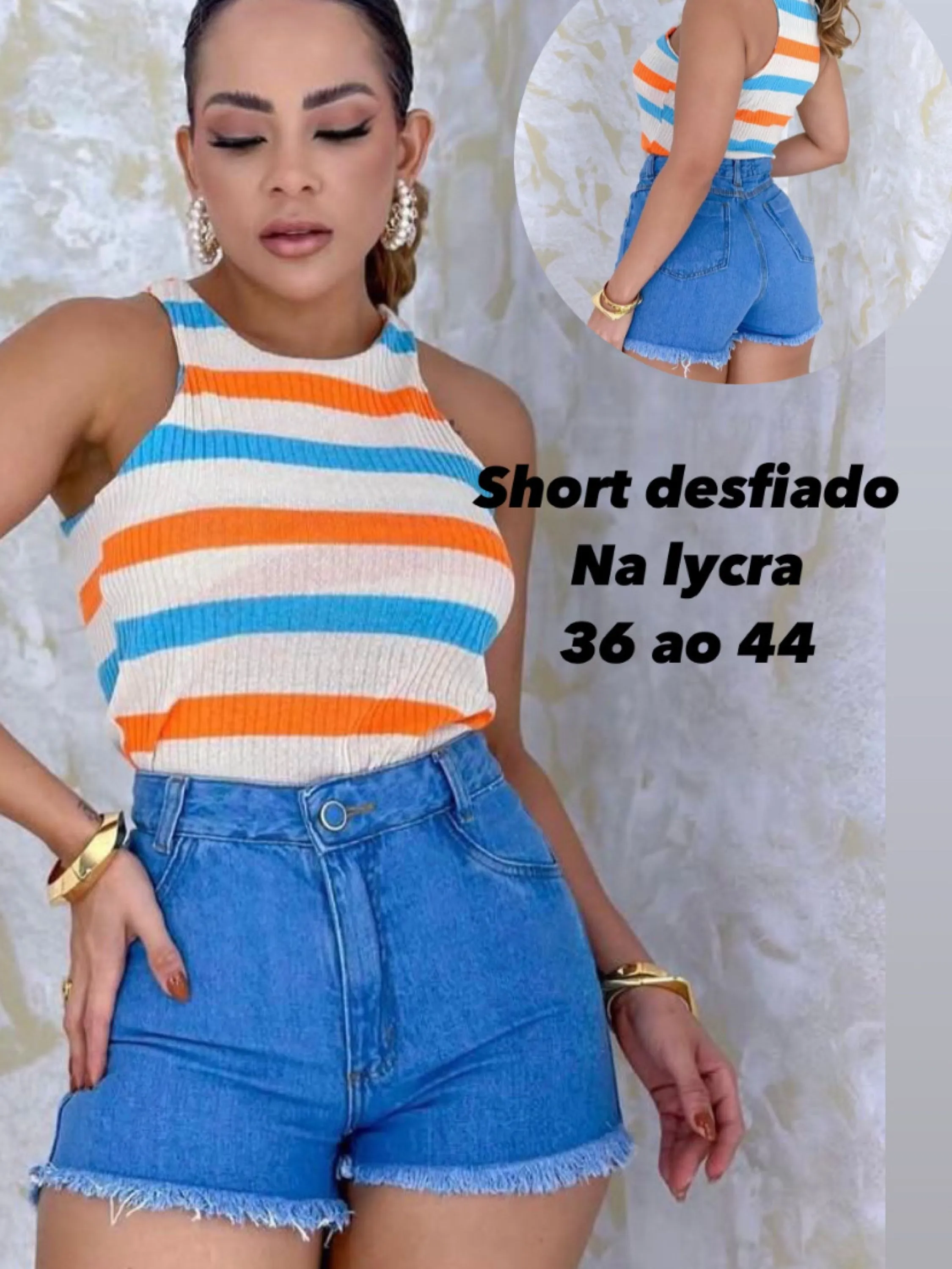 Short desfiado Claro