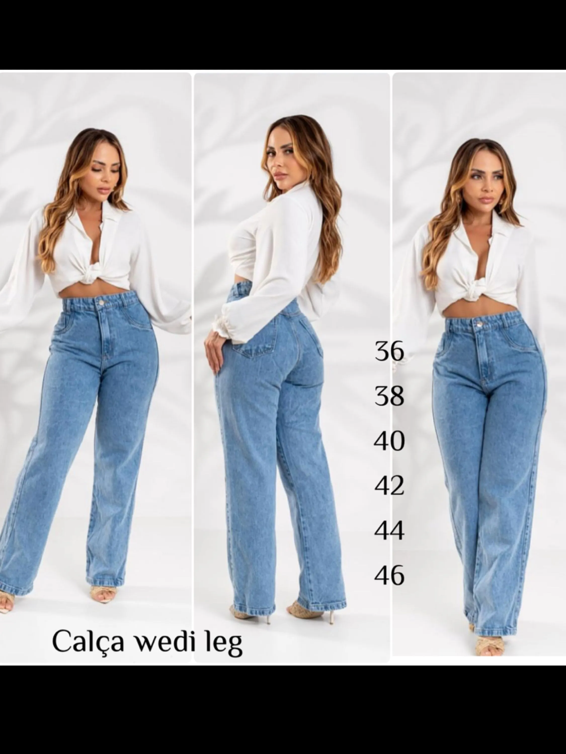 Calça wed leg