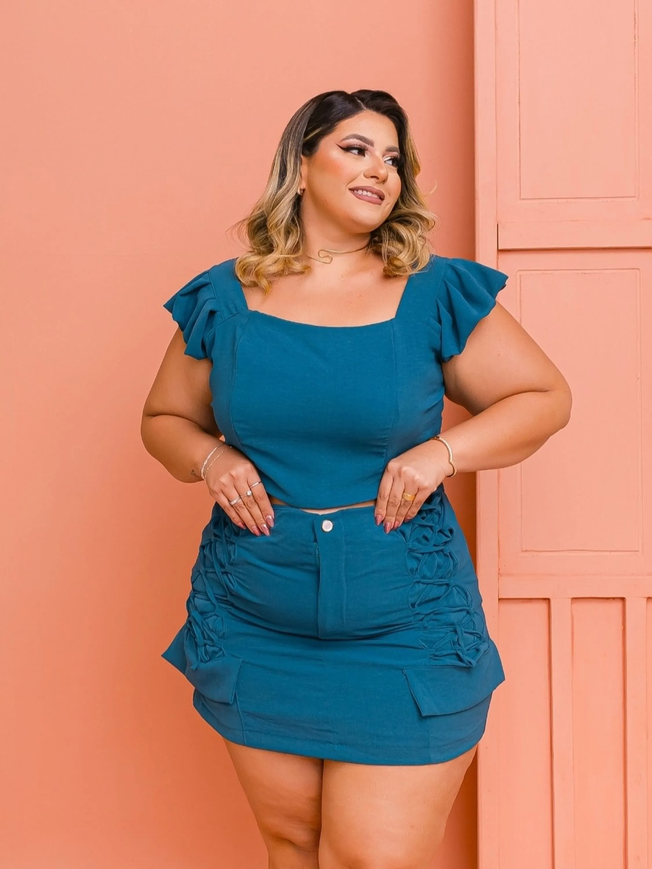 CONJUNTO DE SAIA PLUS SIZE