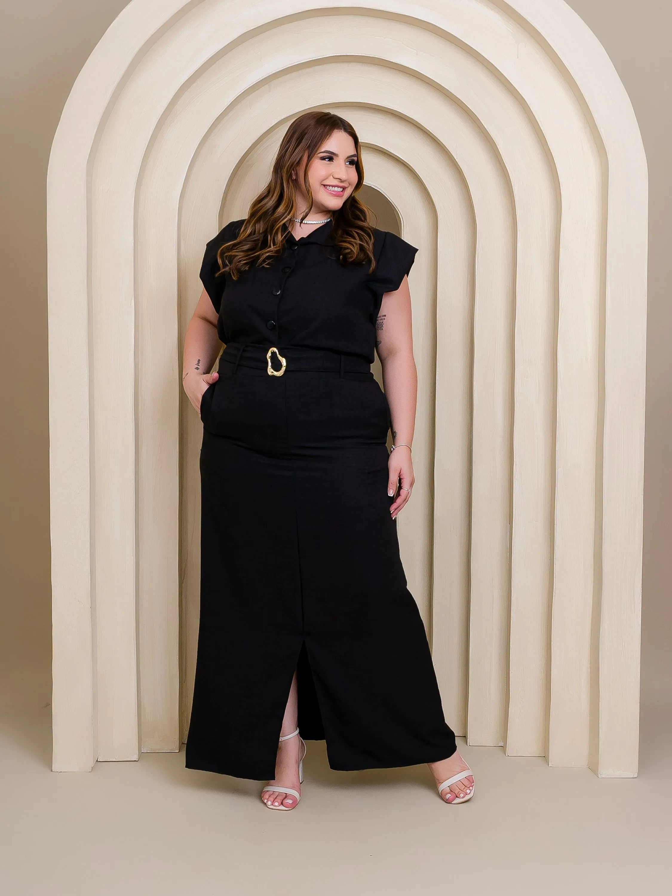 CONJUNTO DE SAIA PLUS SIZE