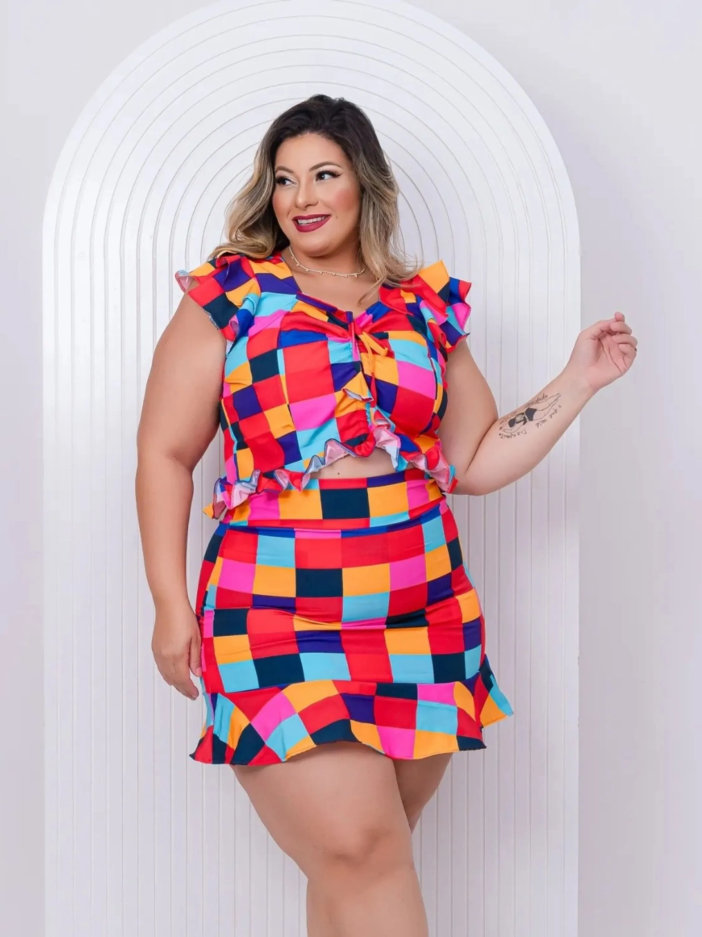 CONJUNTO SHORT SAIA PLUS SIZE