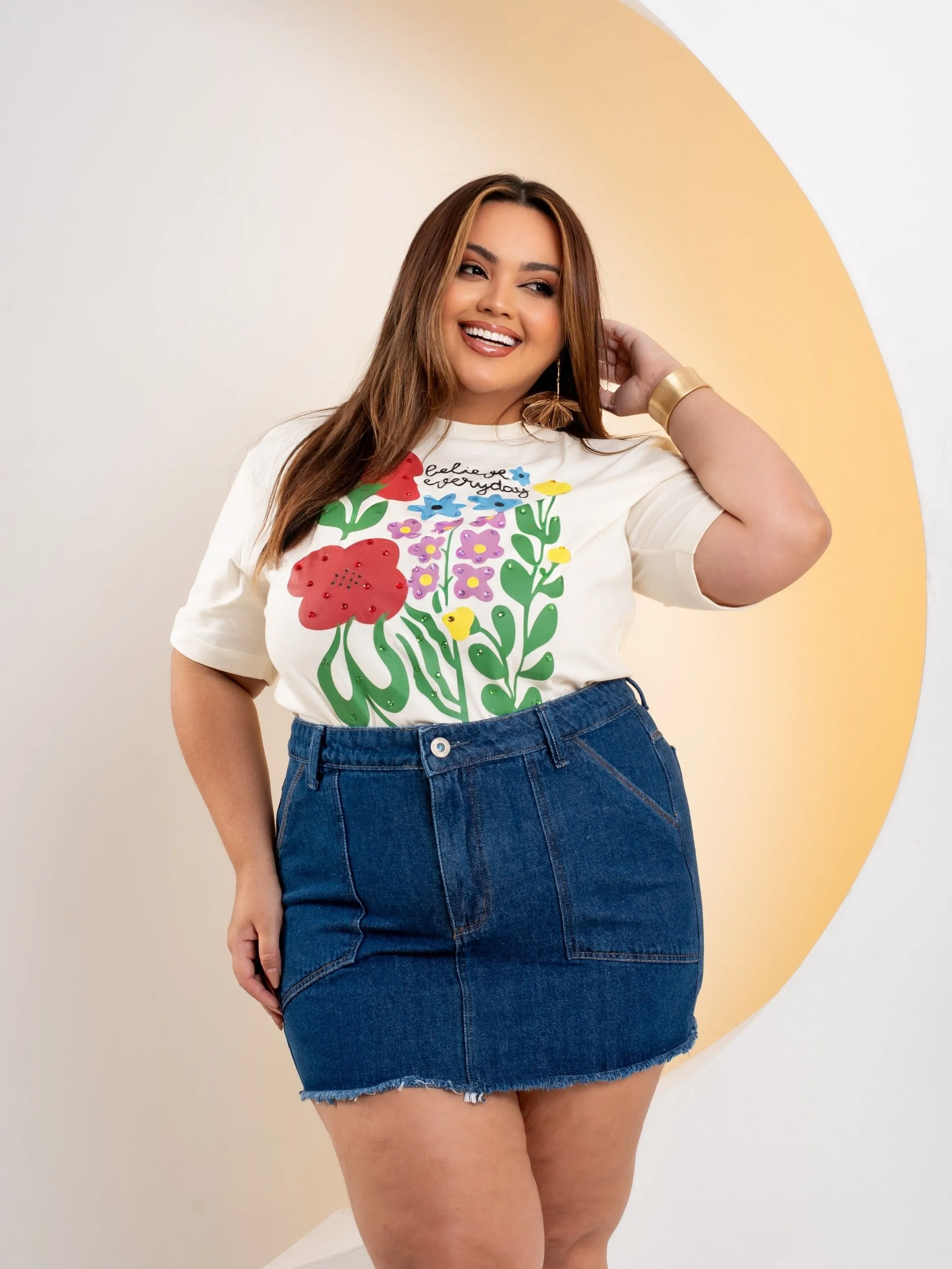 Saia Jeans plus Size Tam 46 ao 64 REF 2357