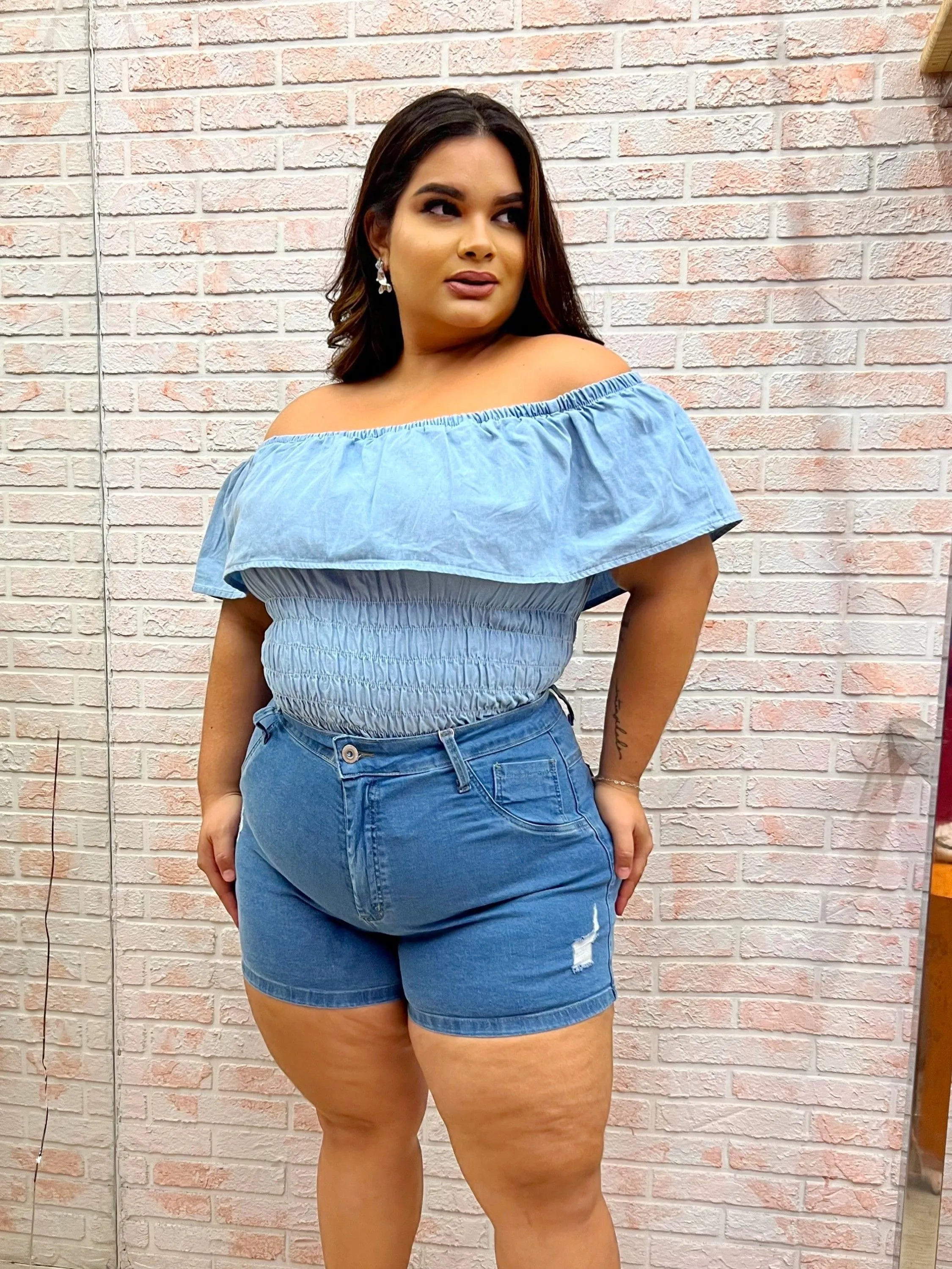 Short Jeans com Lycra Plus Size Tam 46 ao 64 REF 2298