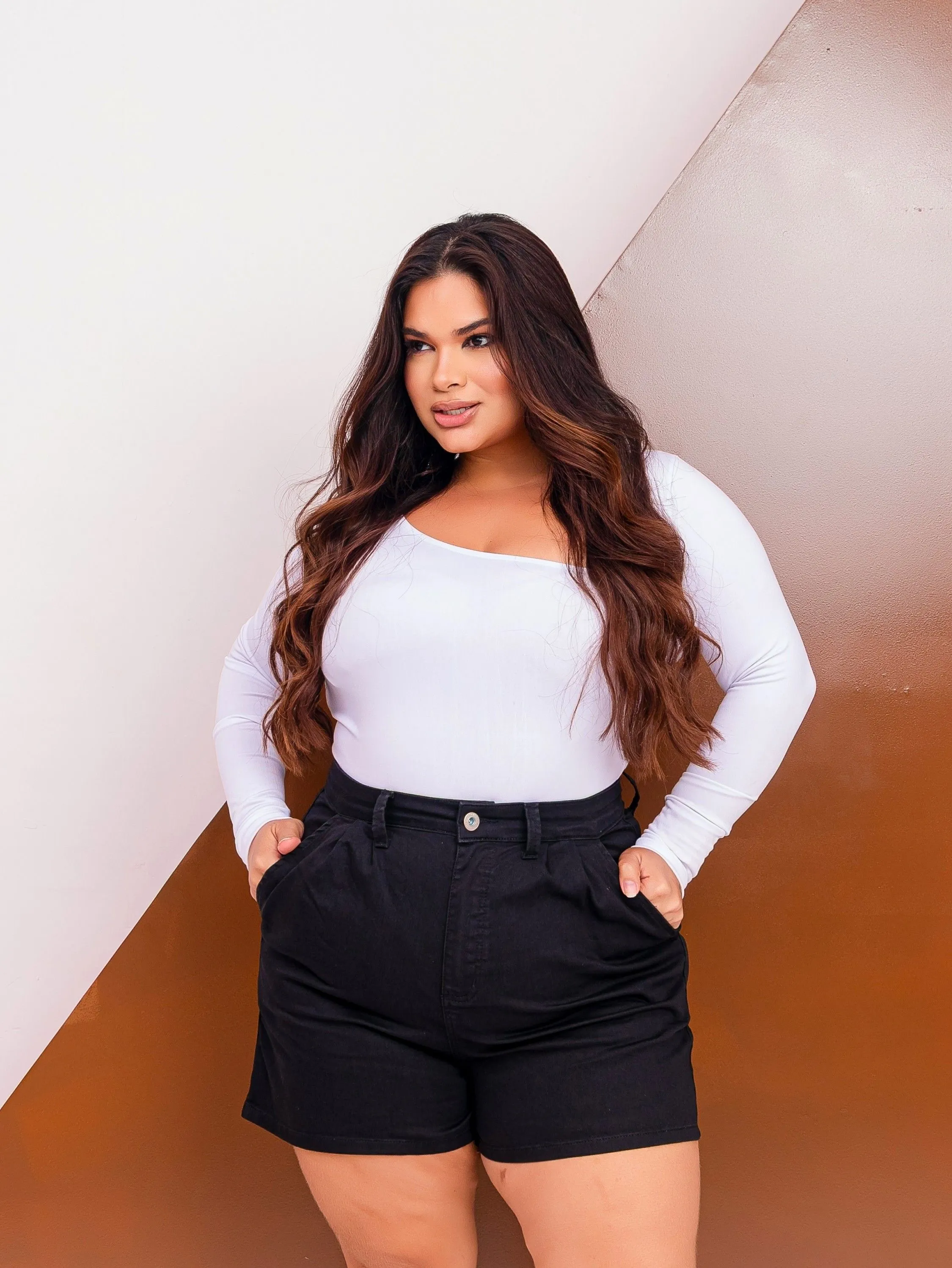 Body Plus Size manga longa GG