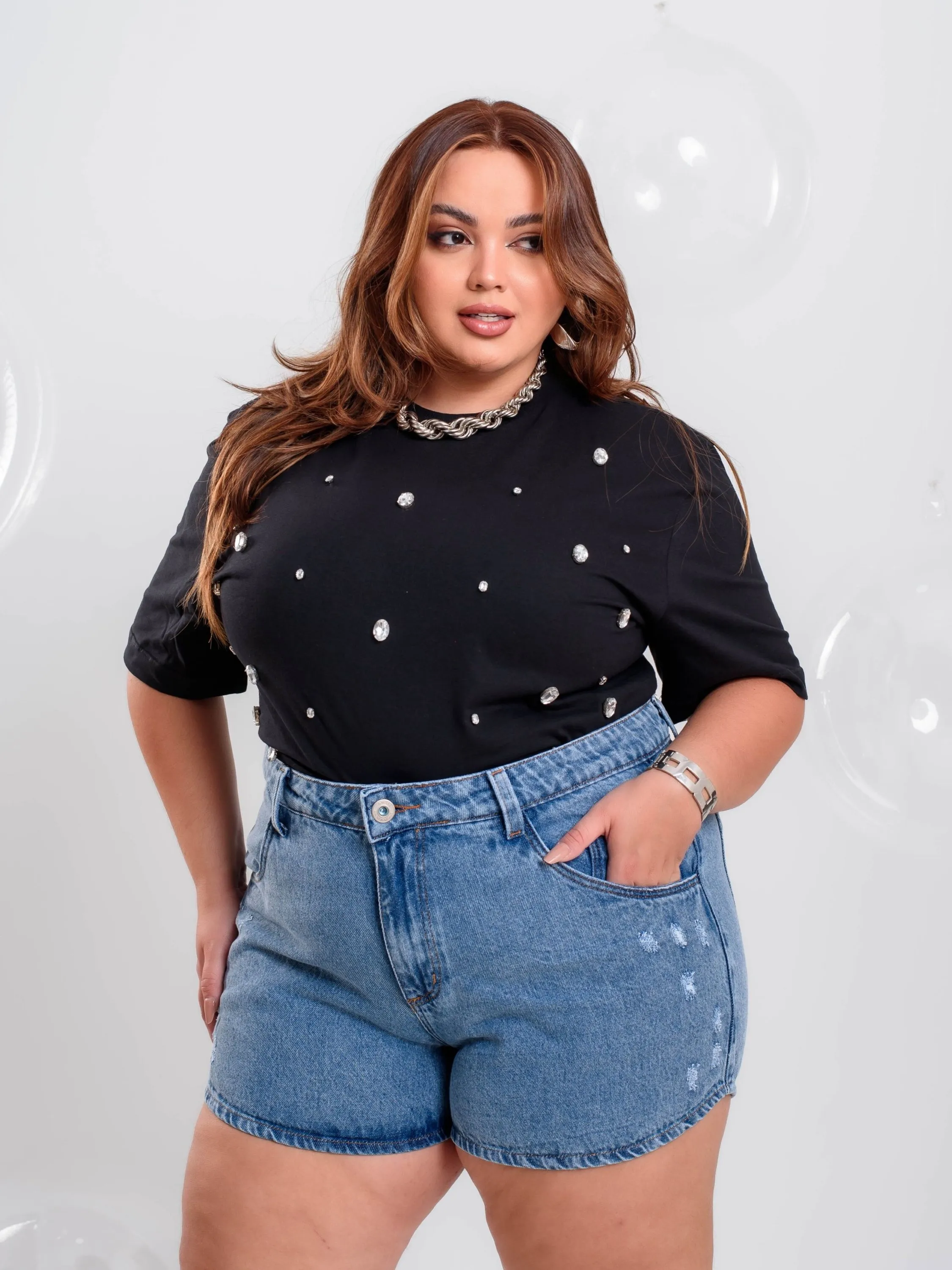 Short Jeans Plus Size Tam 46 ao 64