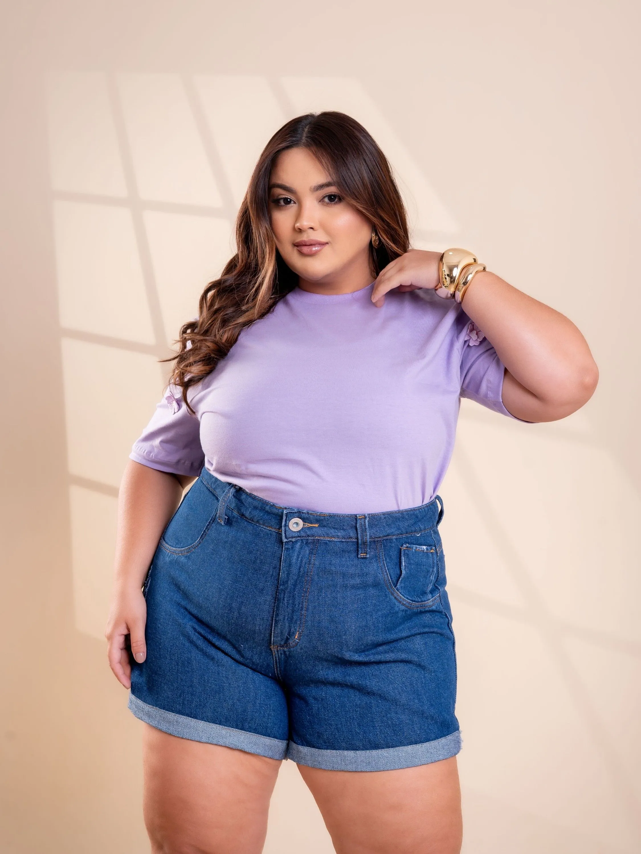 Short Jeans Plus Size Barra